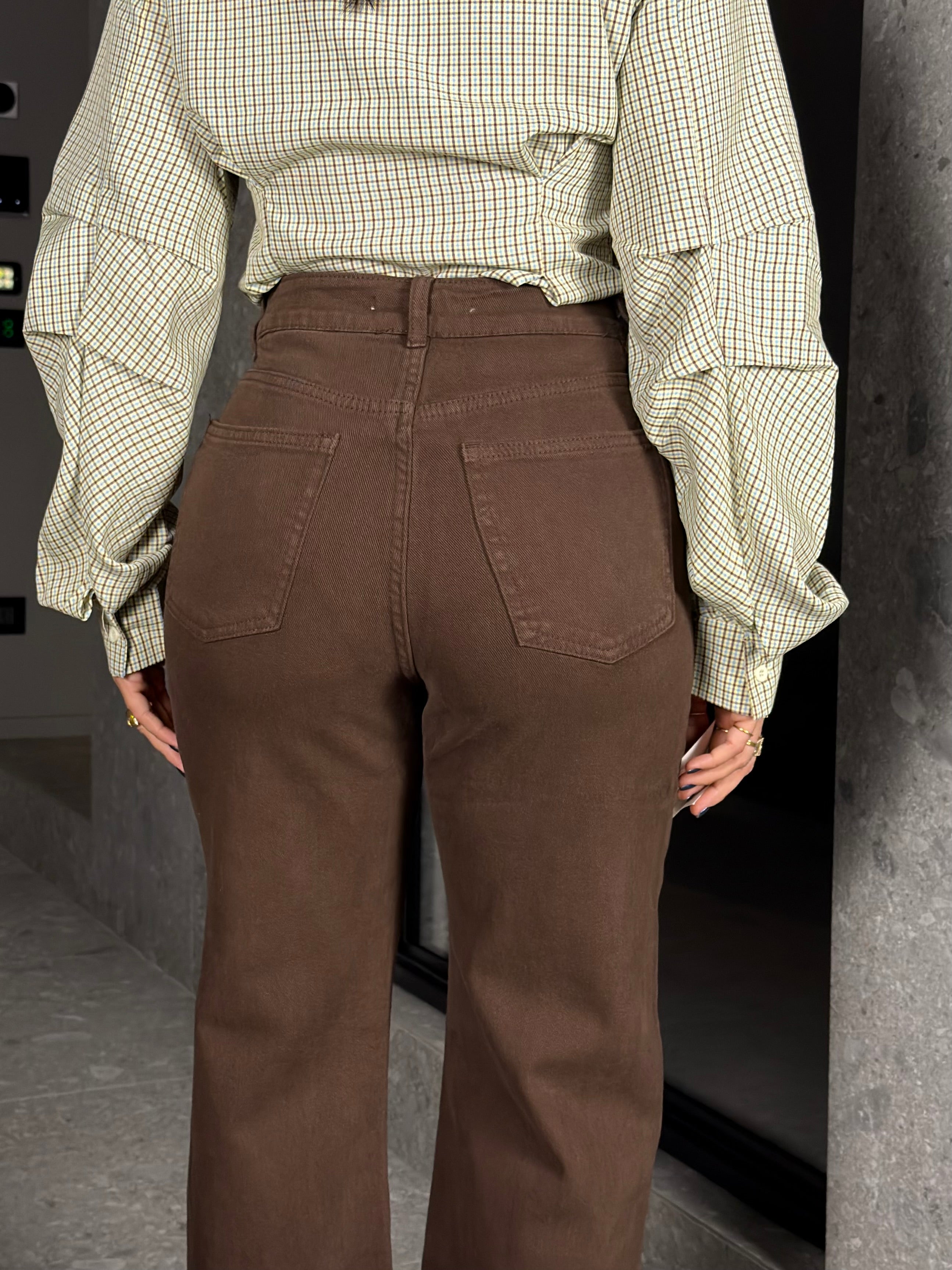 JEANS PALAZZO BROWN