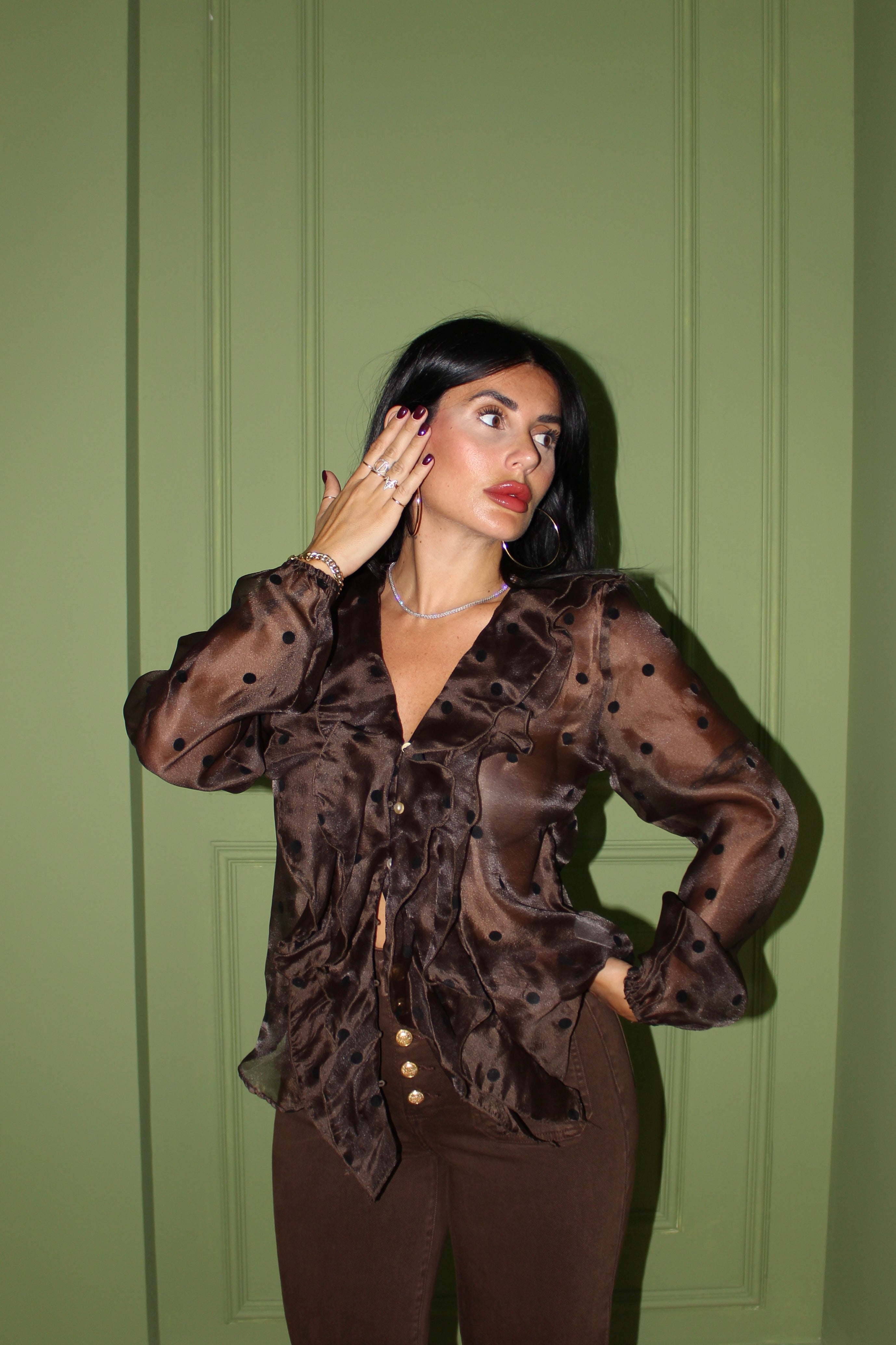 Camicia chiffon pois
