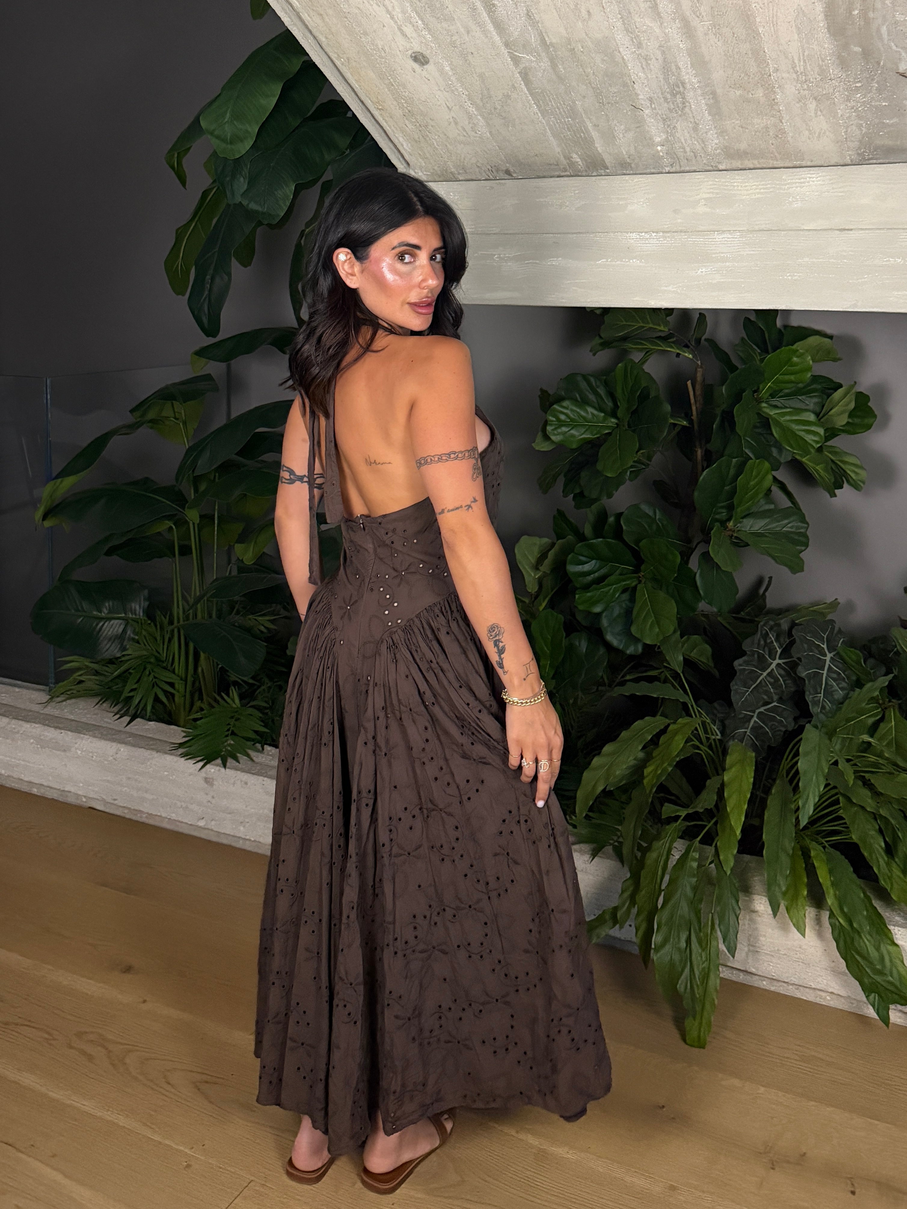 MIDI DRESS SAN GALLO BROWN