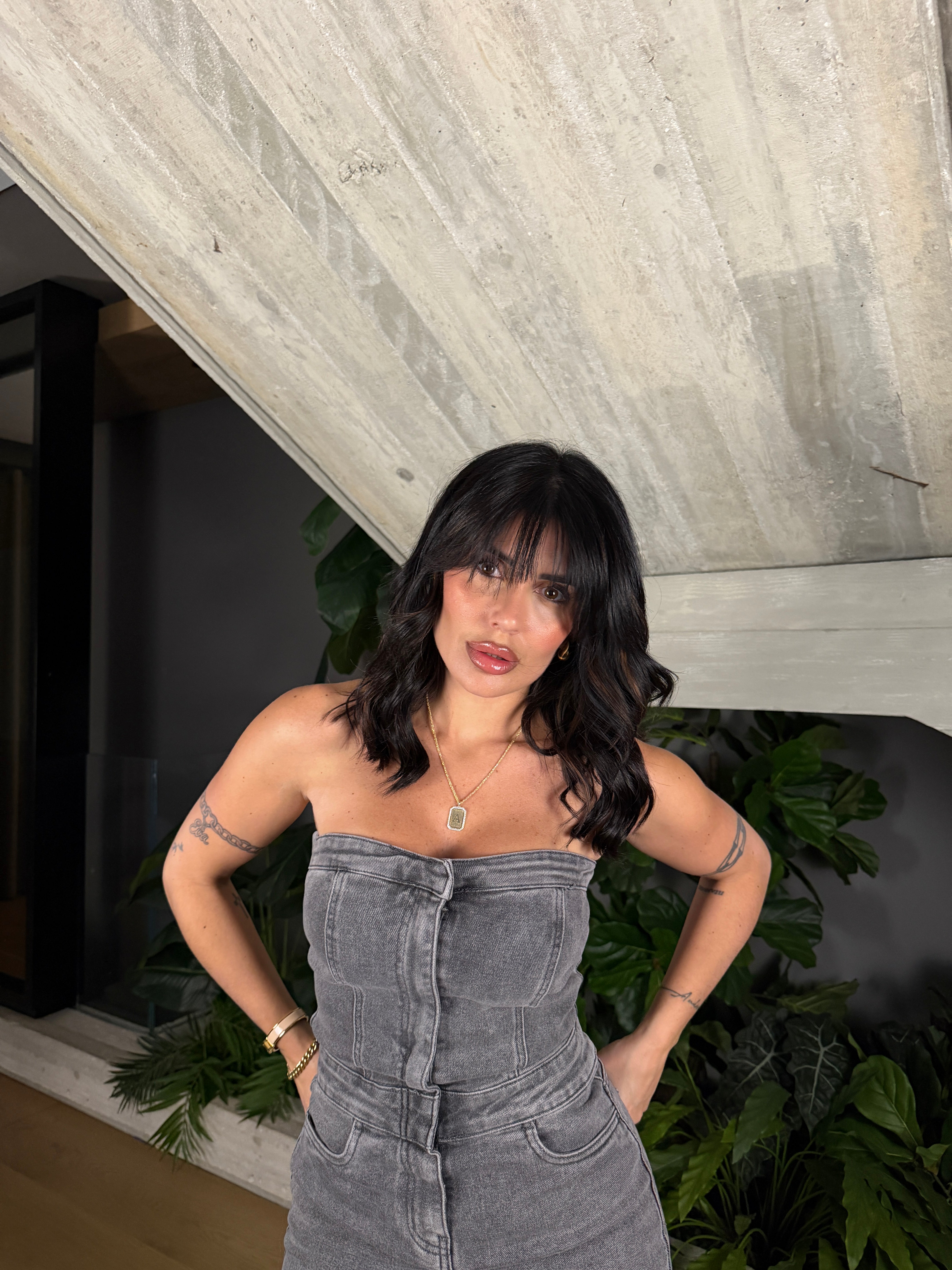 TUTA DENIM PUSHUP GREY