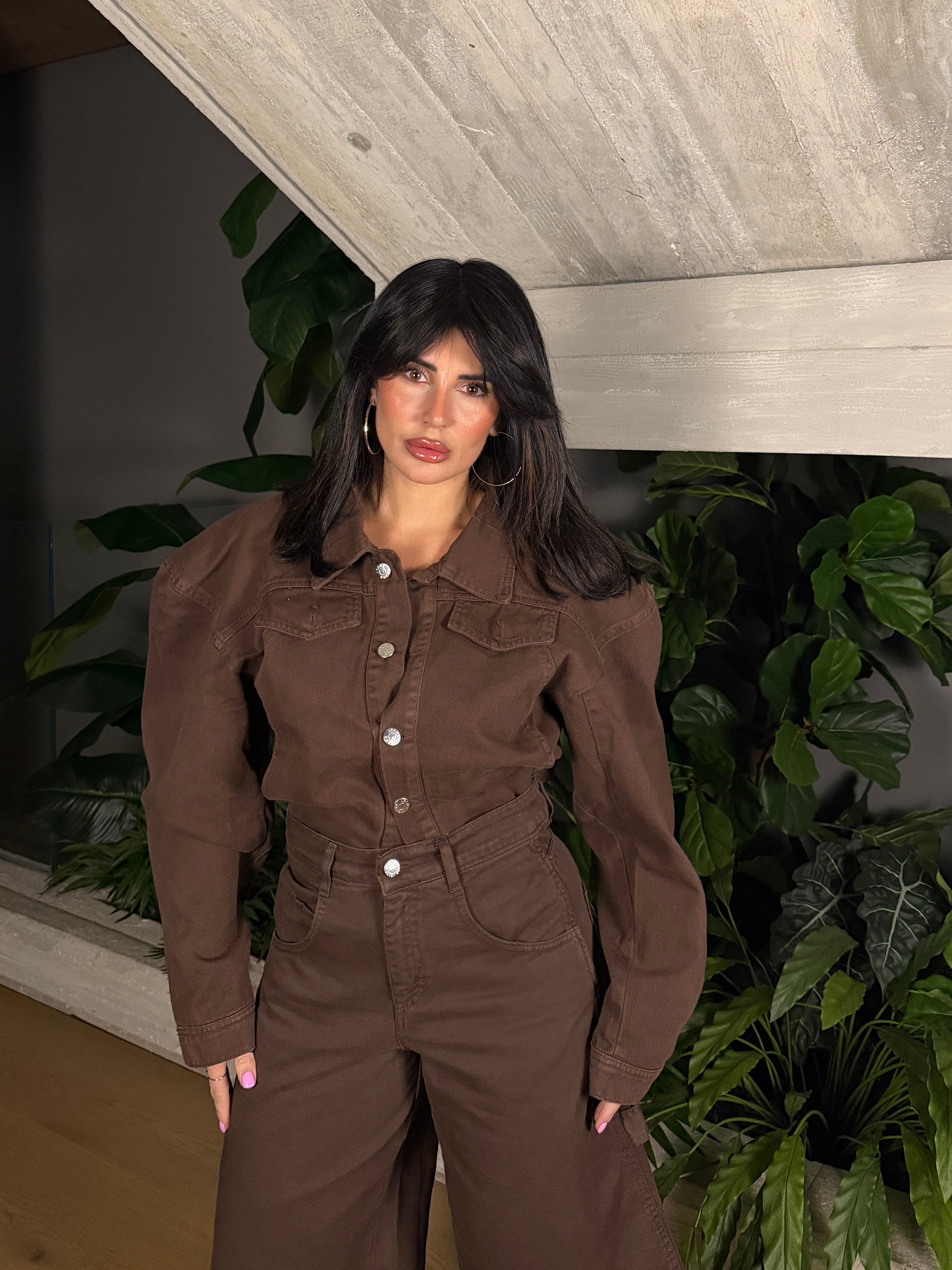 CAMICIA DENIM BROWN