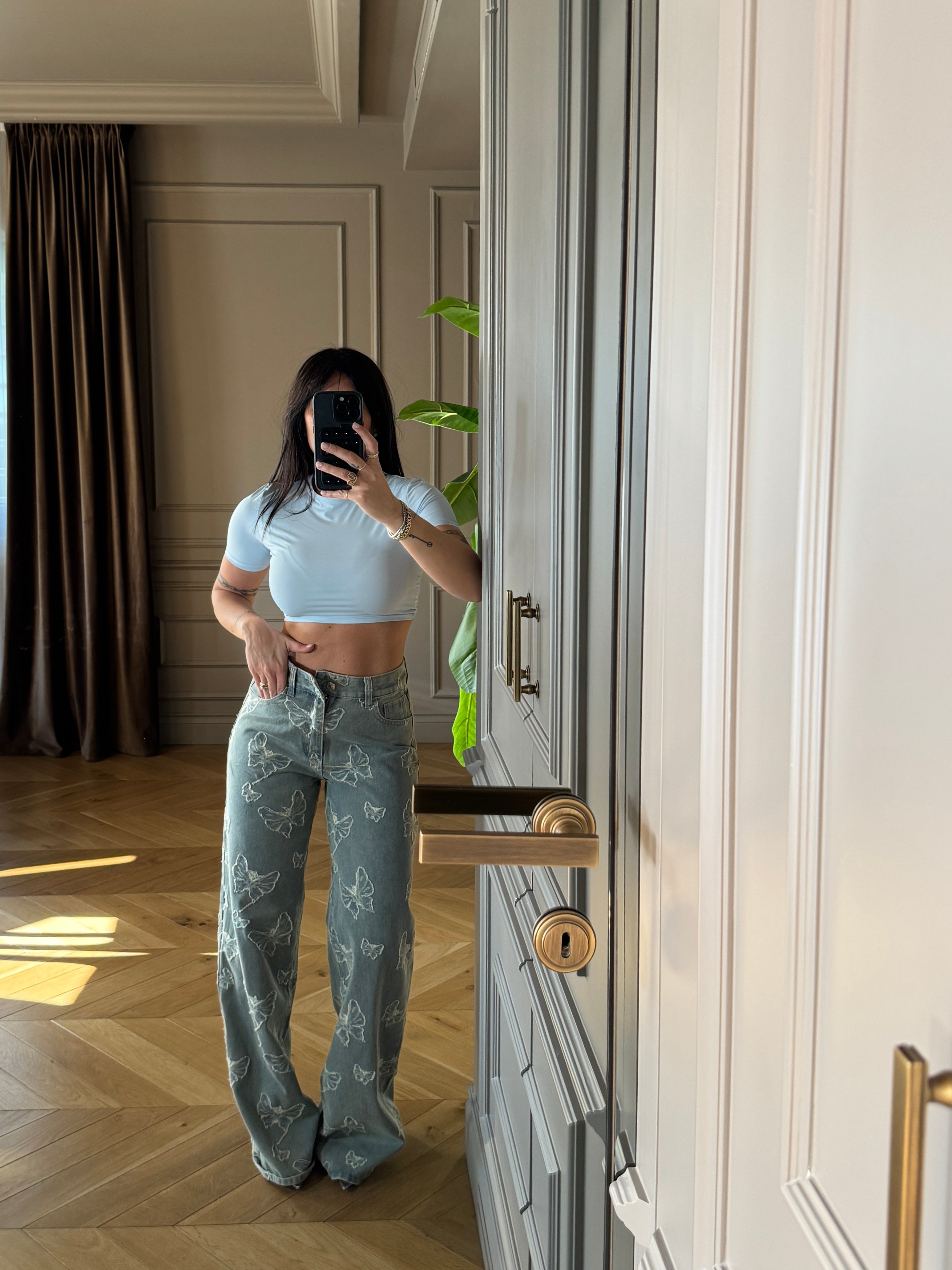 Maglia crop in lycra