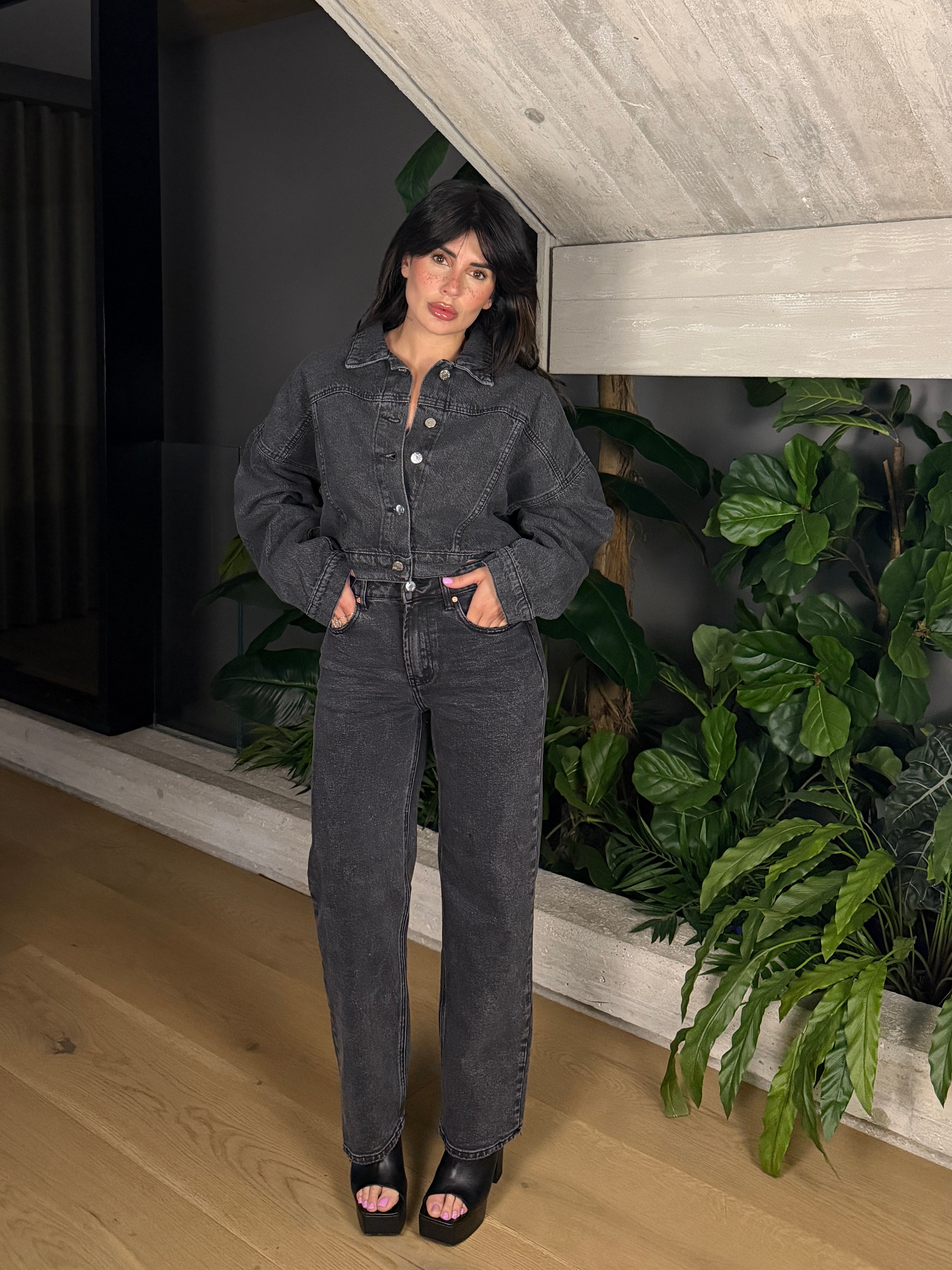 CAMICIA DENIM DARK GREY