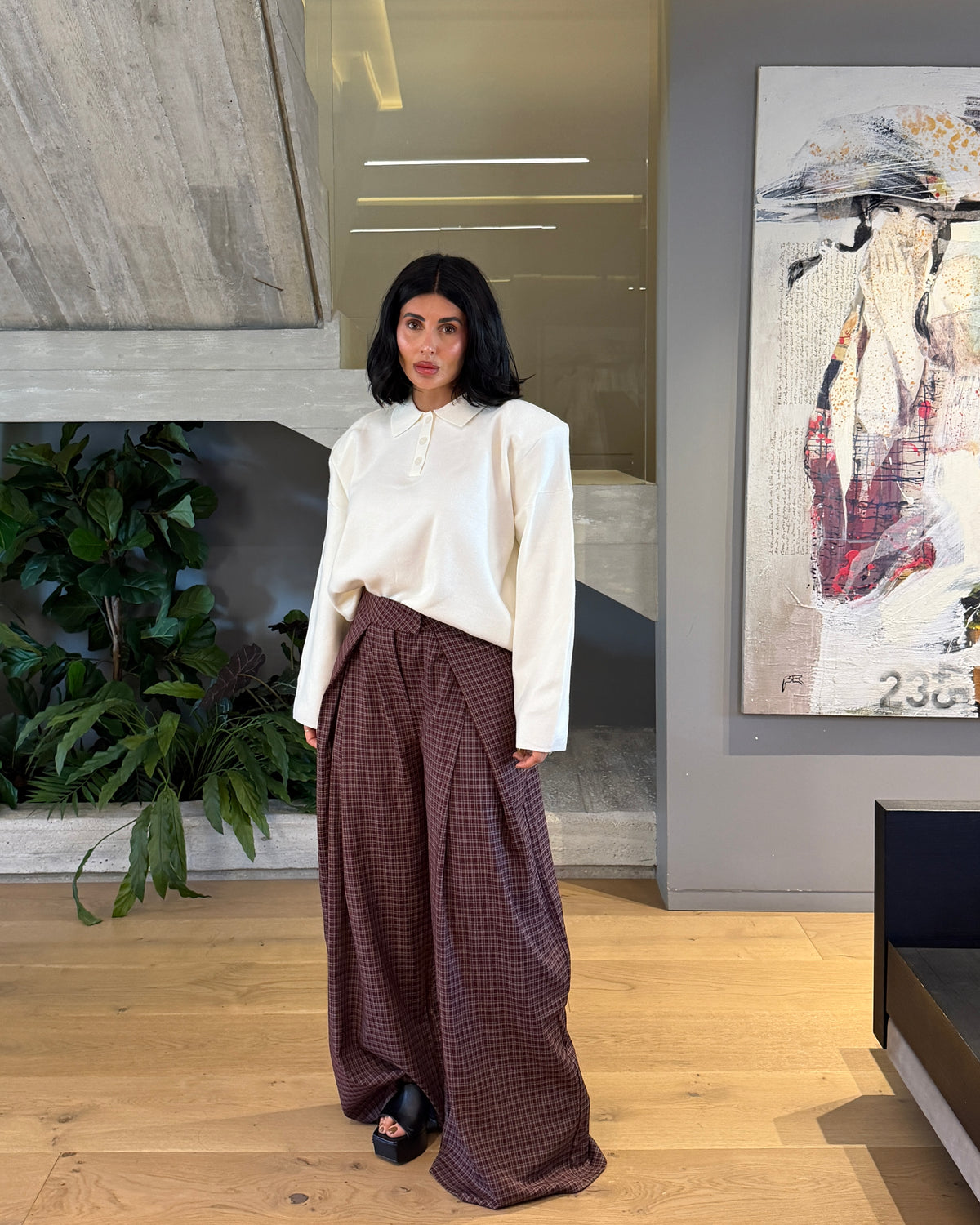 PANTALONE REVERS QUADRETTI
