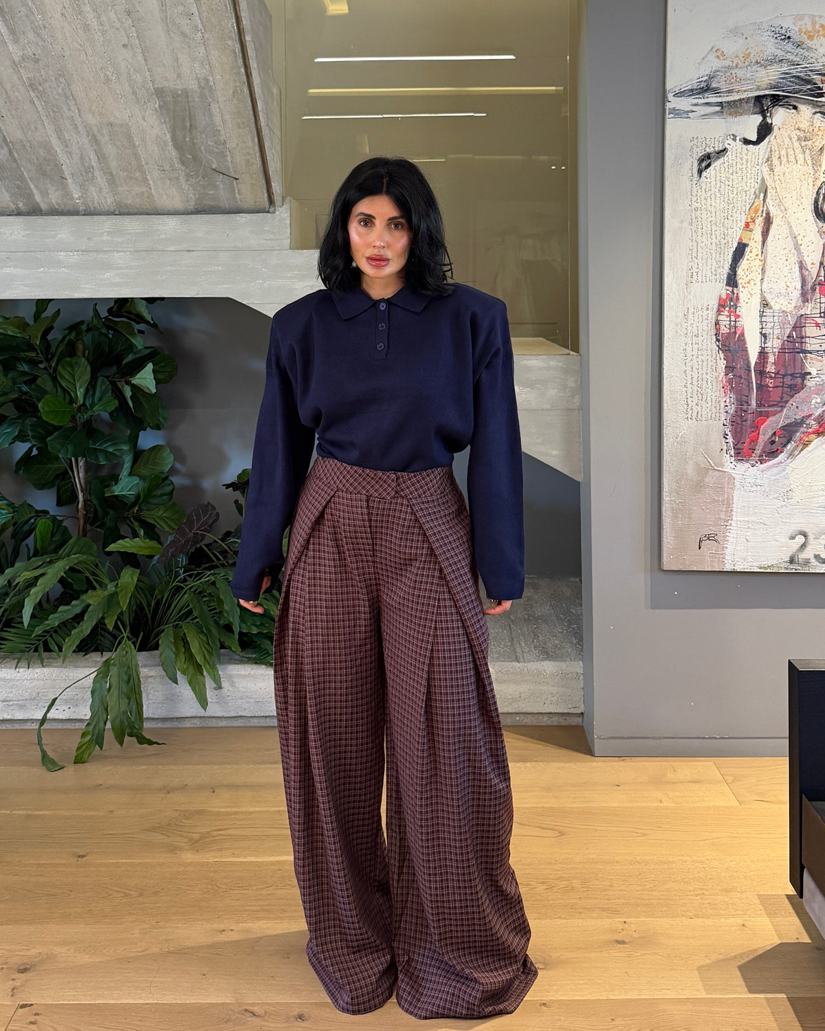 PANTALONE REVERS QUADRETTI
