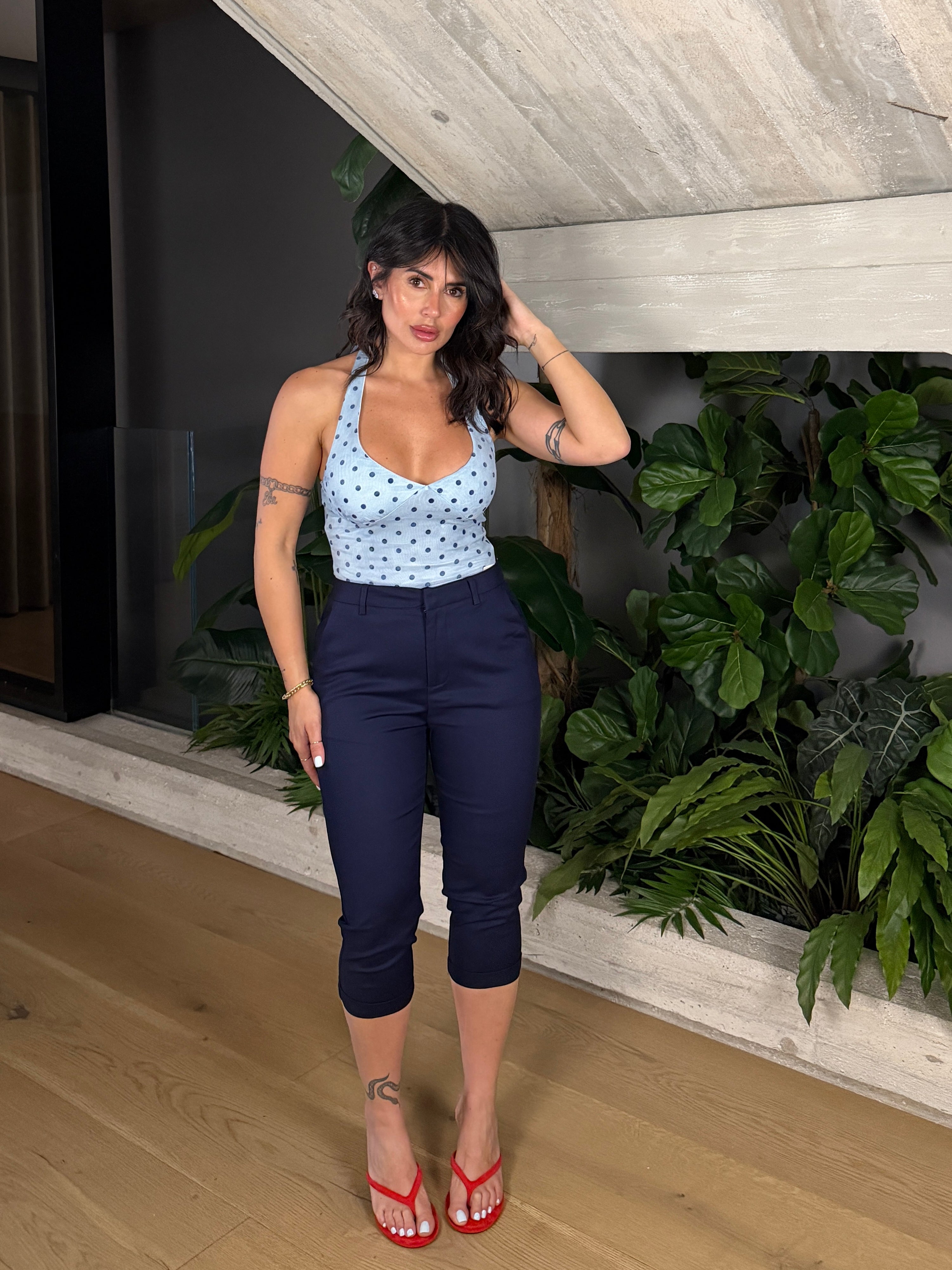 PANTALONE CAPRI BLU