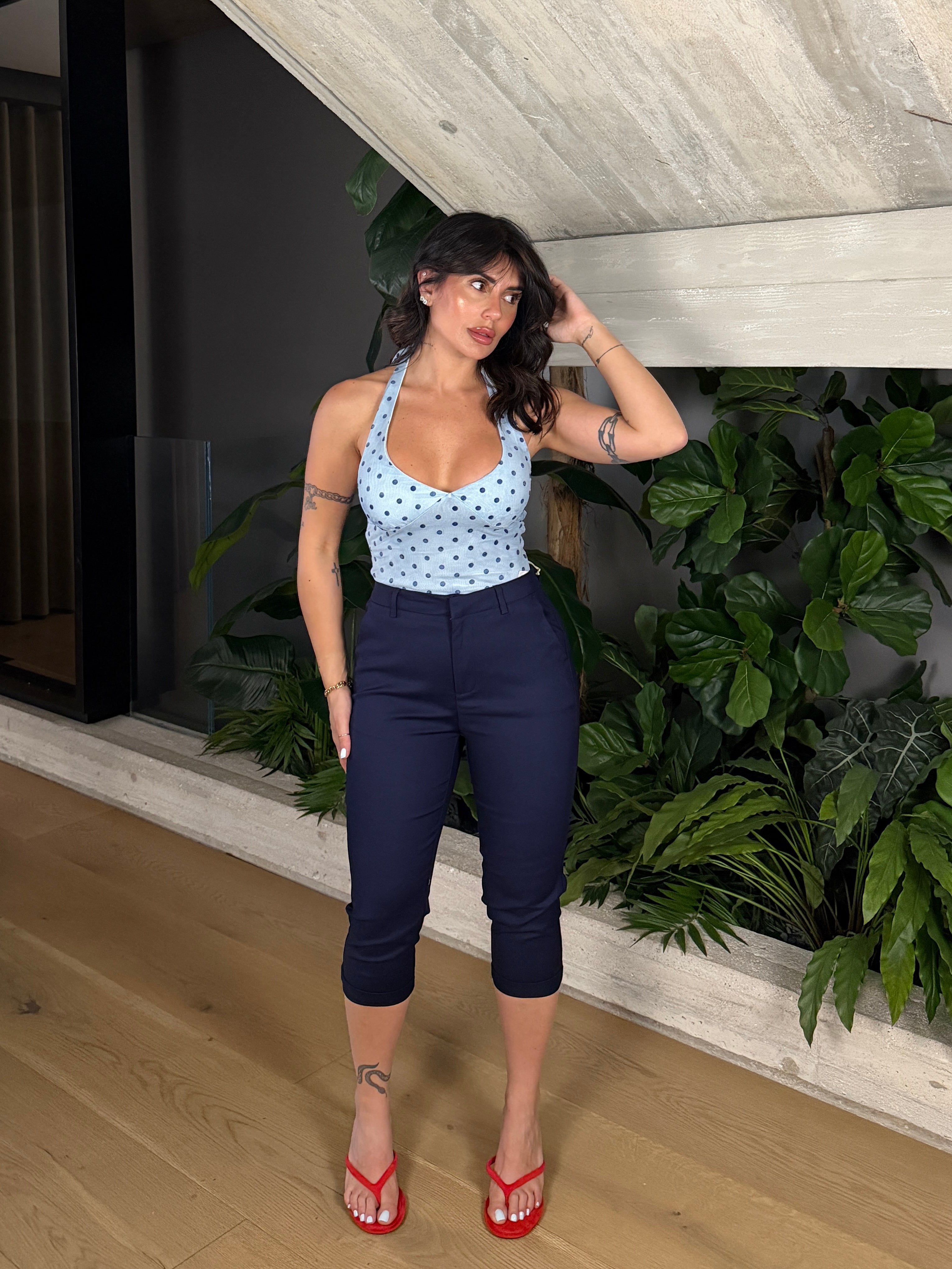PANTALONE CAPRI BLU