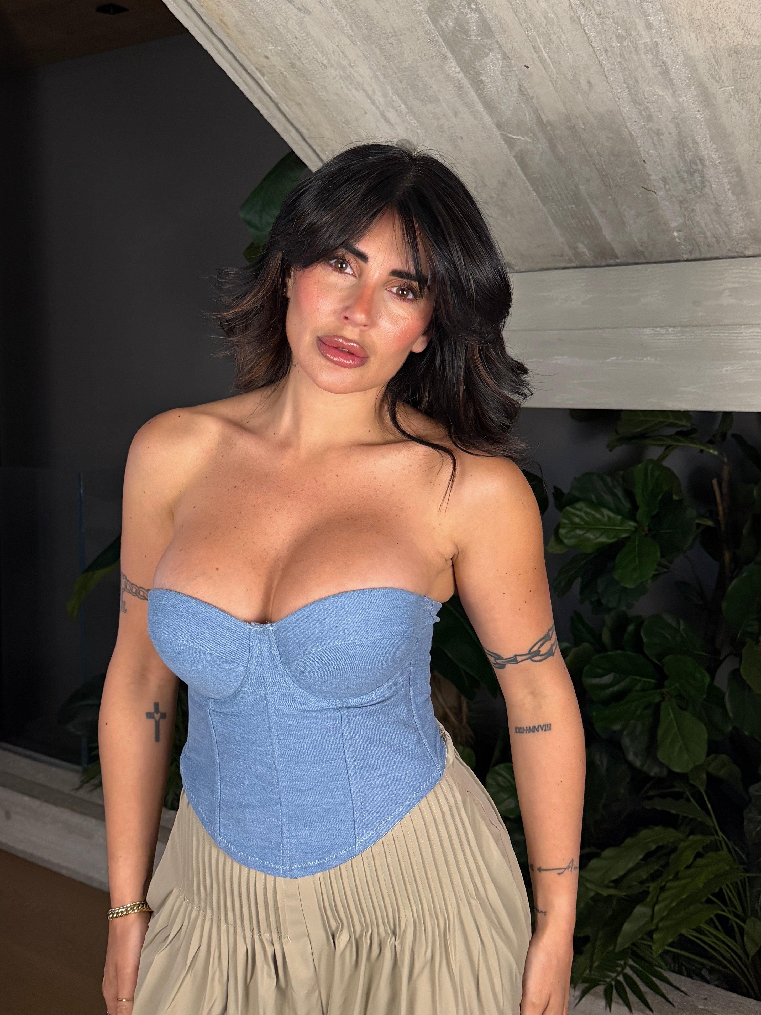 CORSETTO CROP DENIM