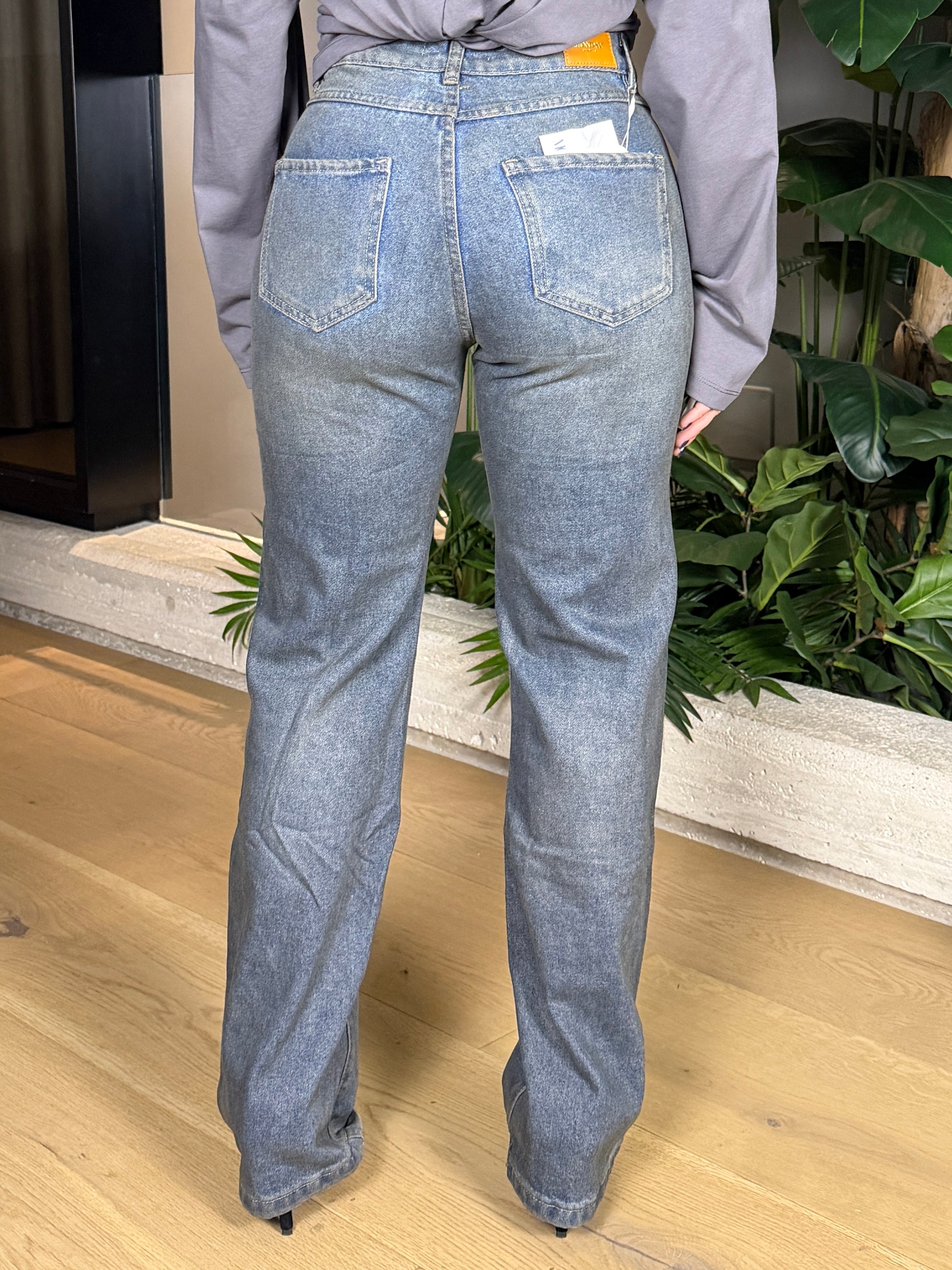 JEANS GAMBA DRITTA BLUE