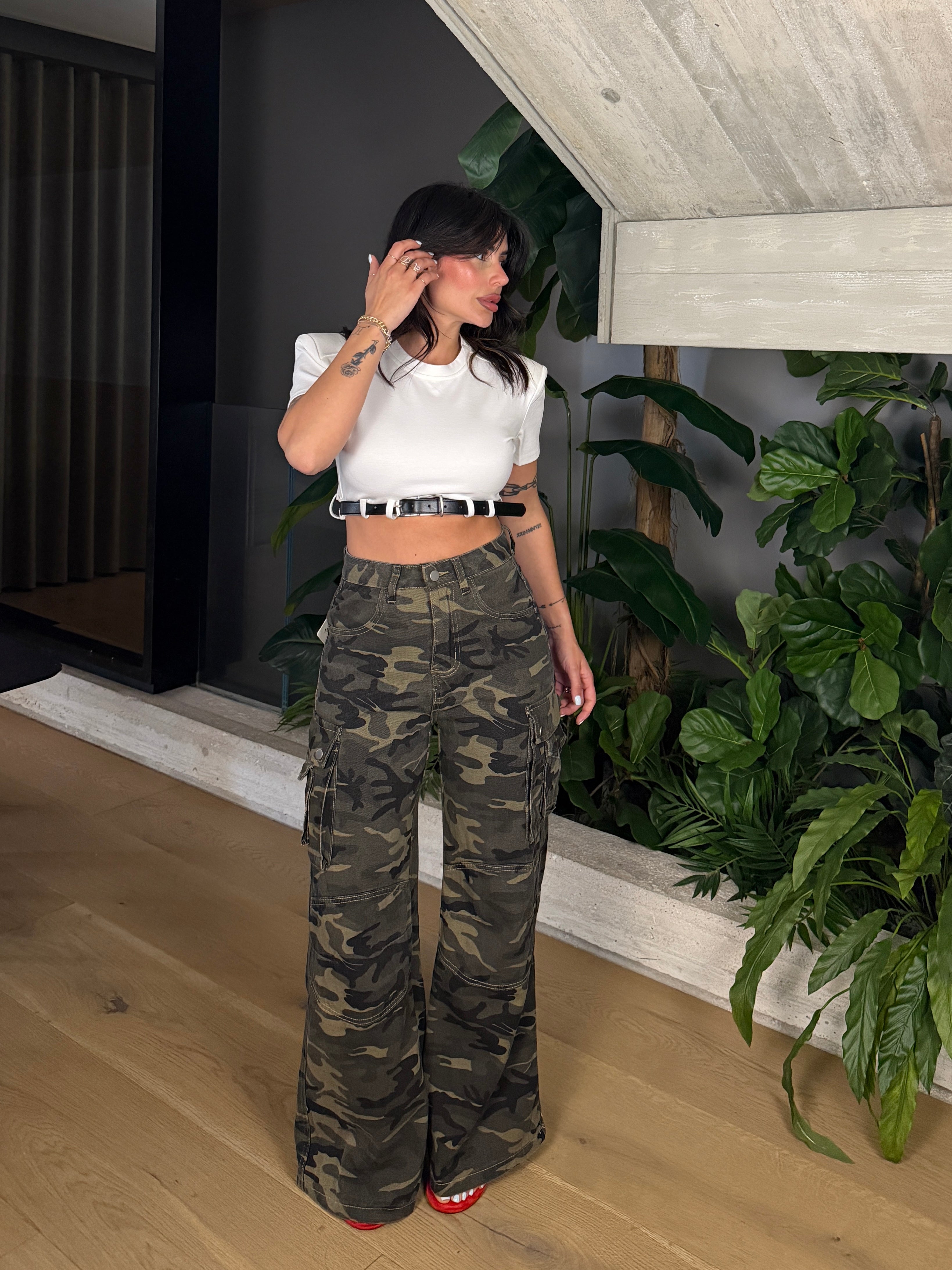 JEANS CARGO MIMETICO