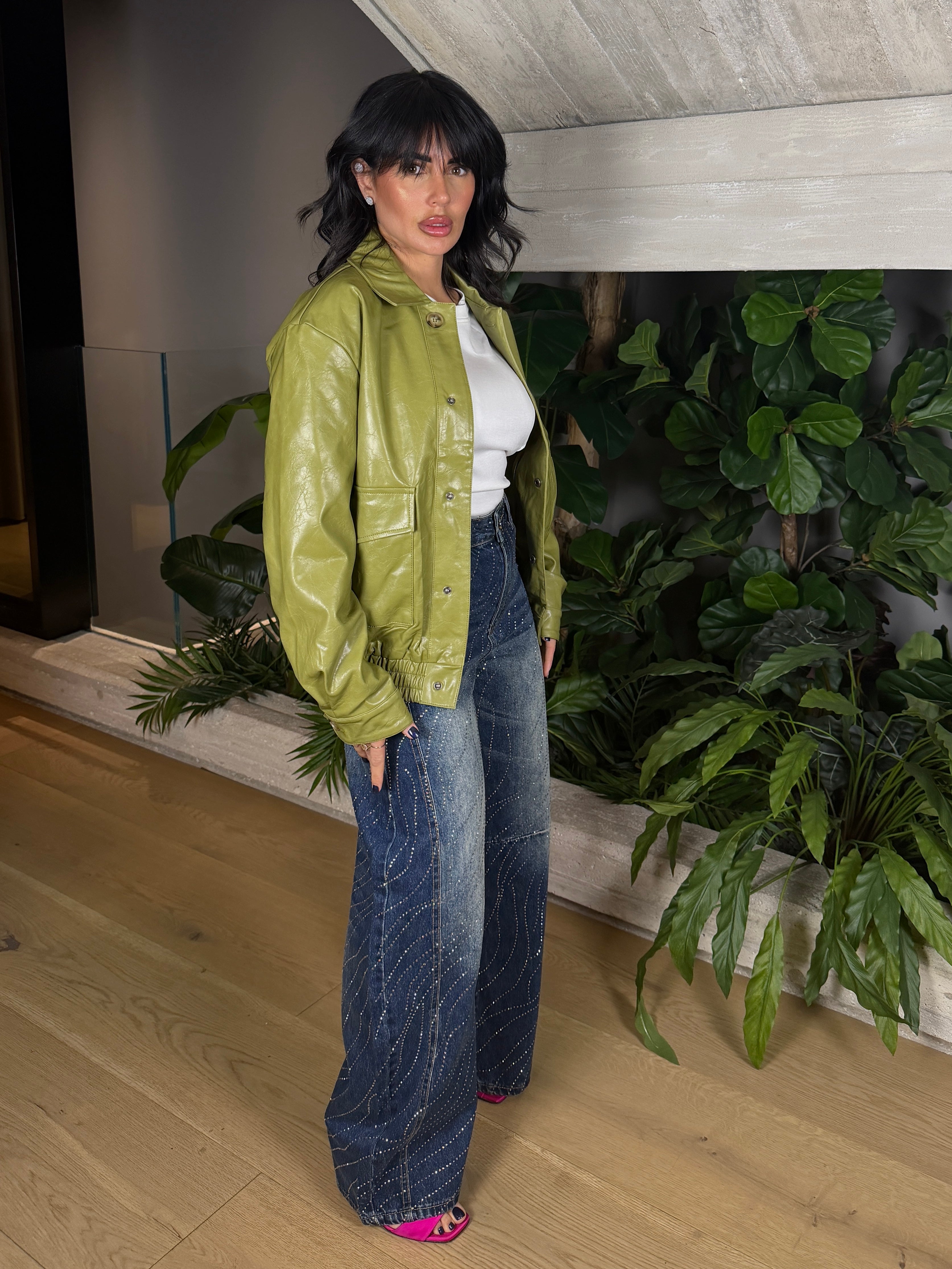 GIACCA ECOPELLE OLIVE