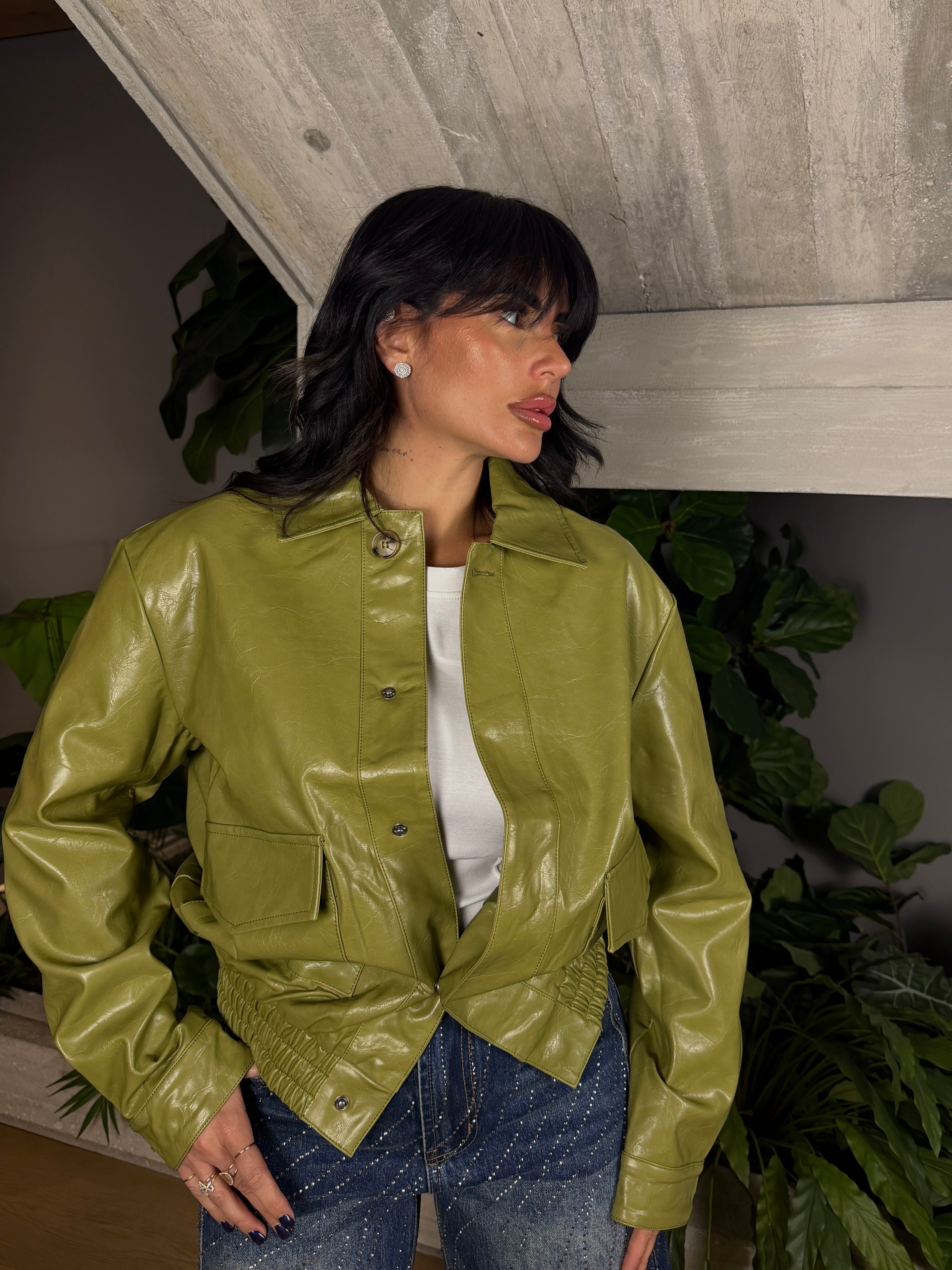 GIACCA ECOPELLE OLIVE