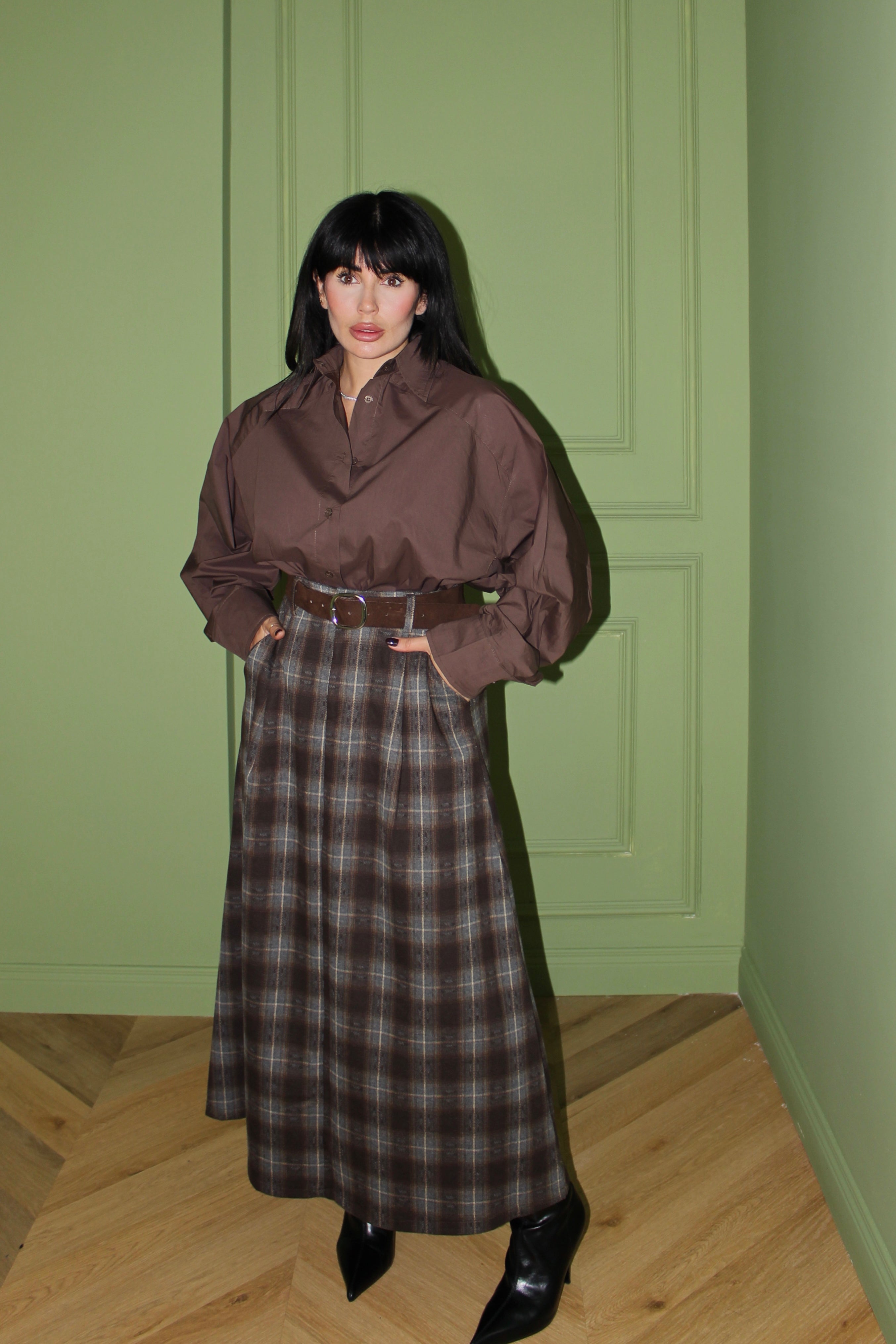 CAMICIA BASIC BROWN