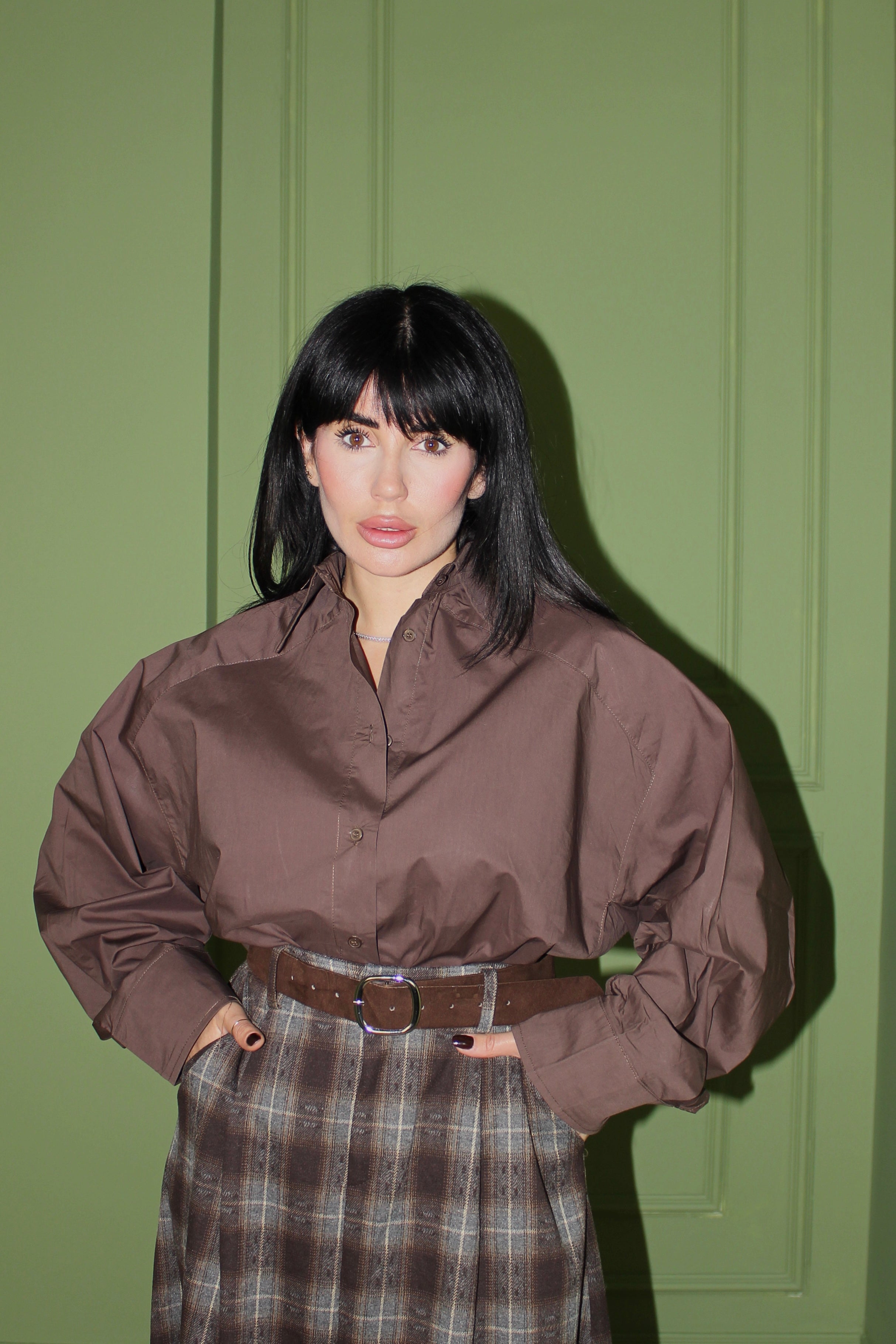 CAMICIA BASIC BROWN