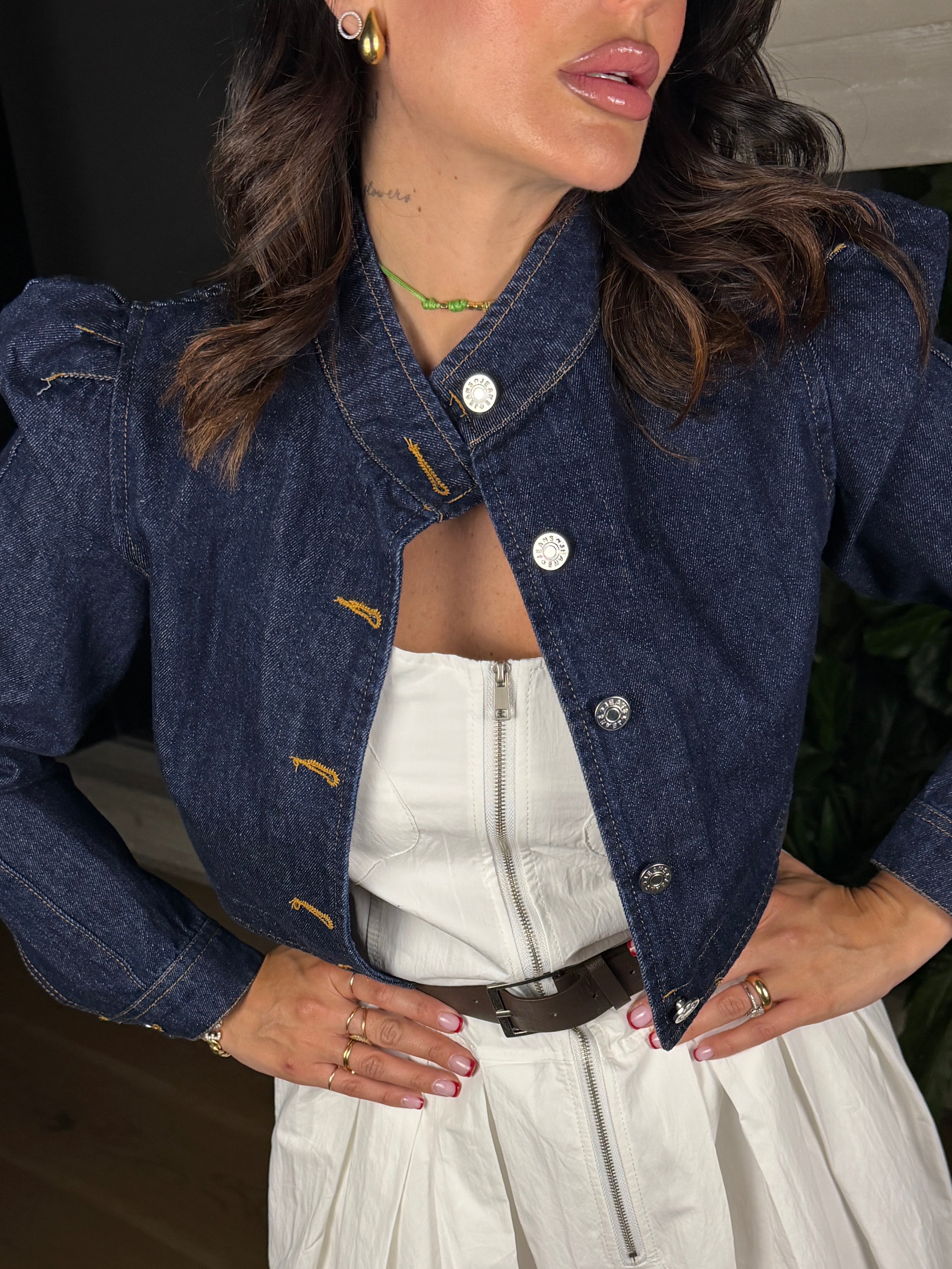 GIACCA CROP DENIM DIANA