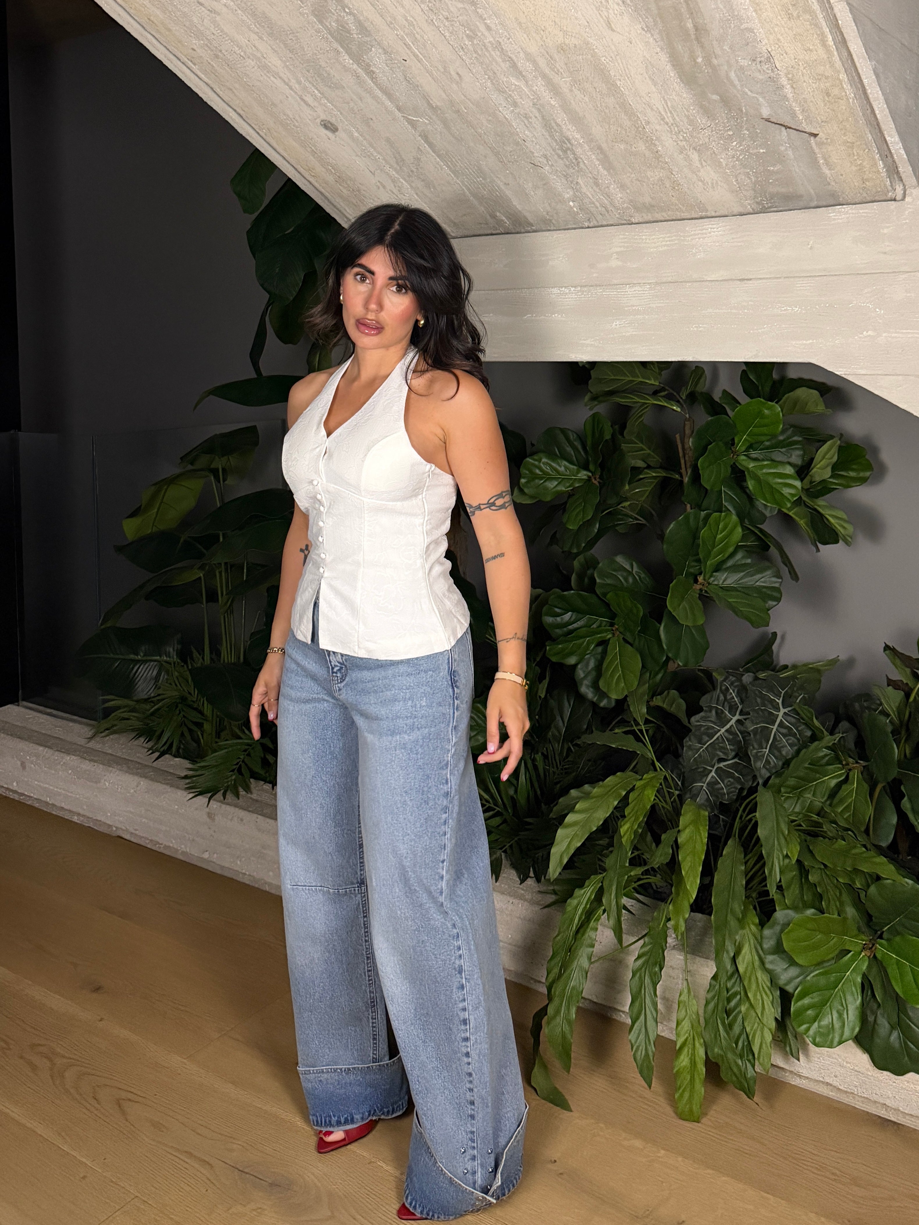 JEANS BUTTONS ANKLE