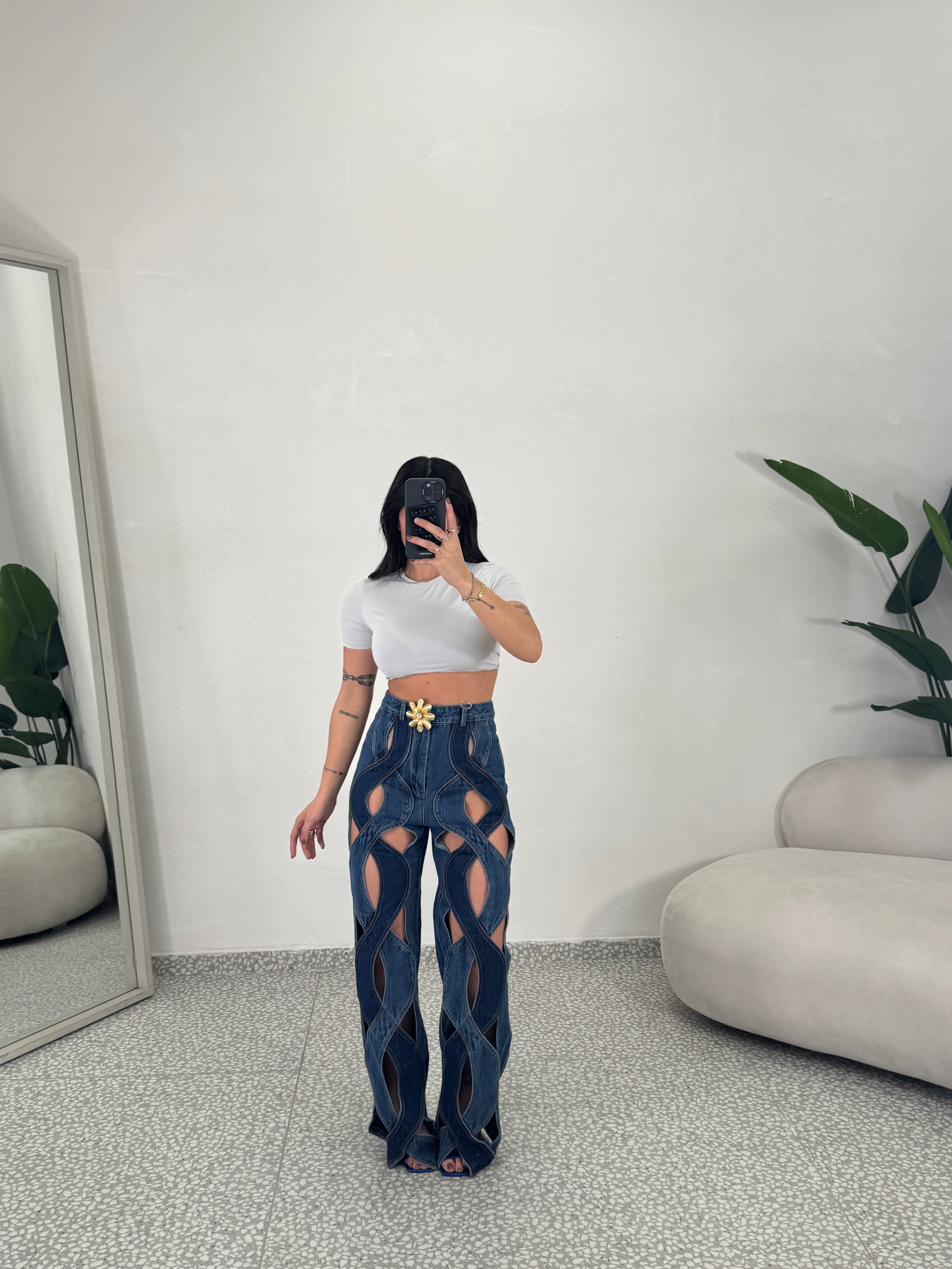 Maglia crop in lycra