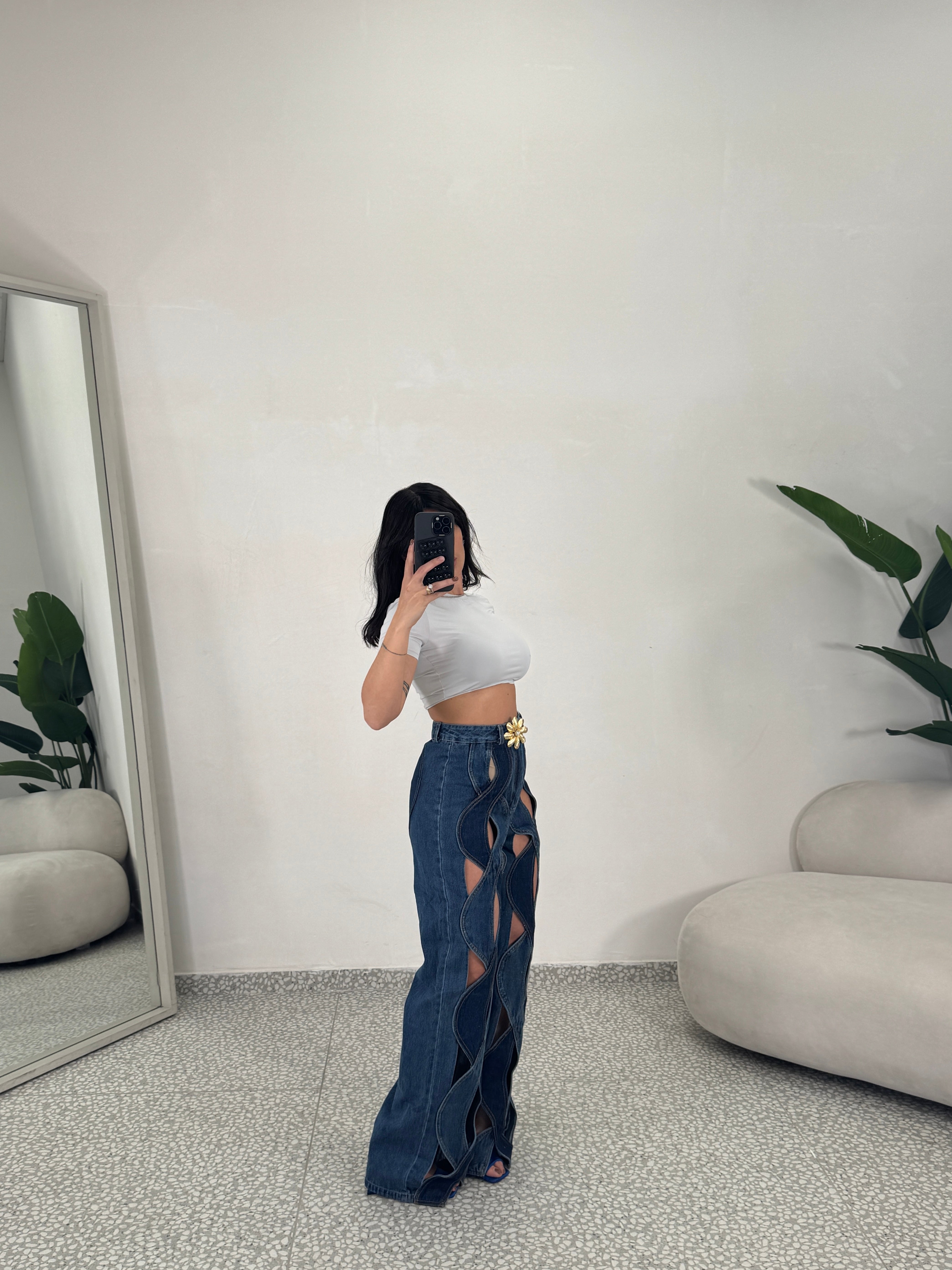 Maglia crop in lycra