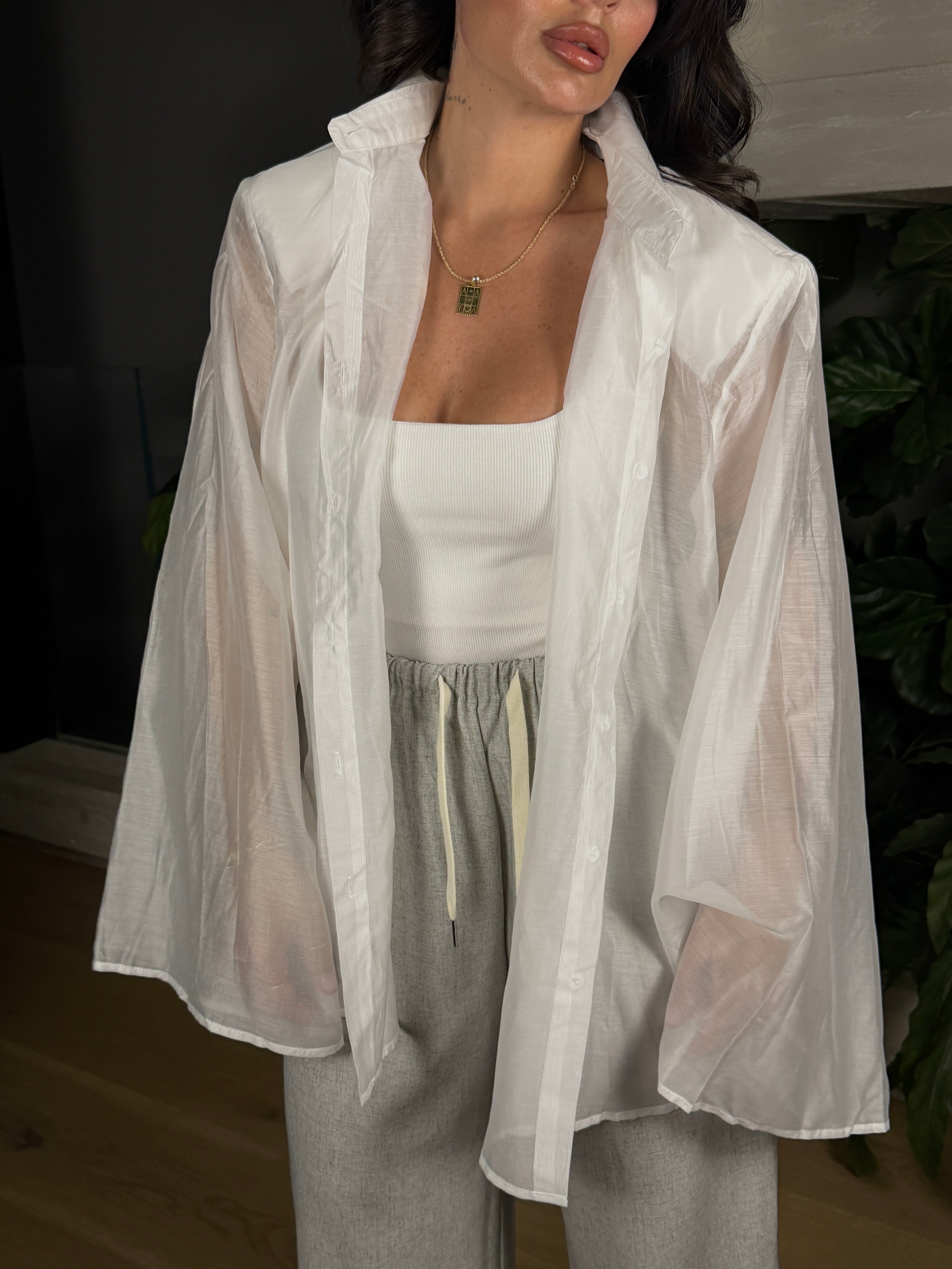 CAMICIA MAXI SEMIVELATA