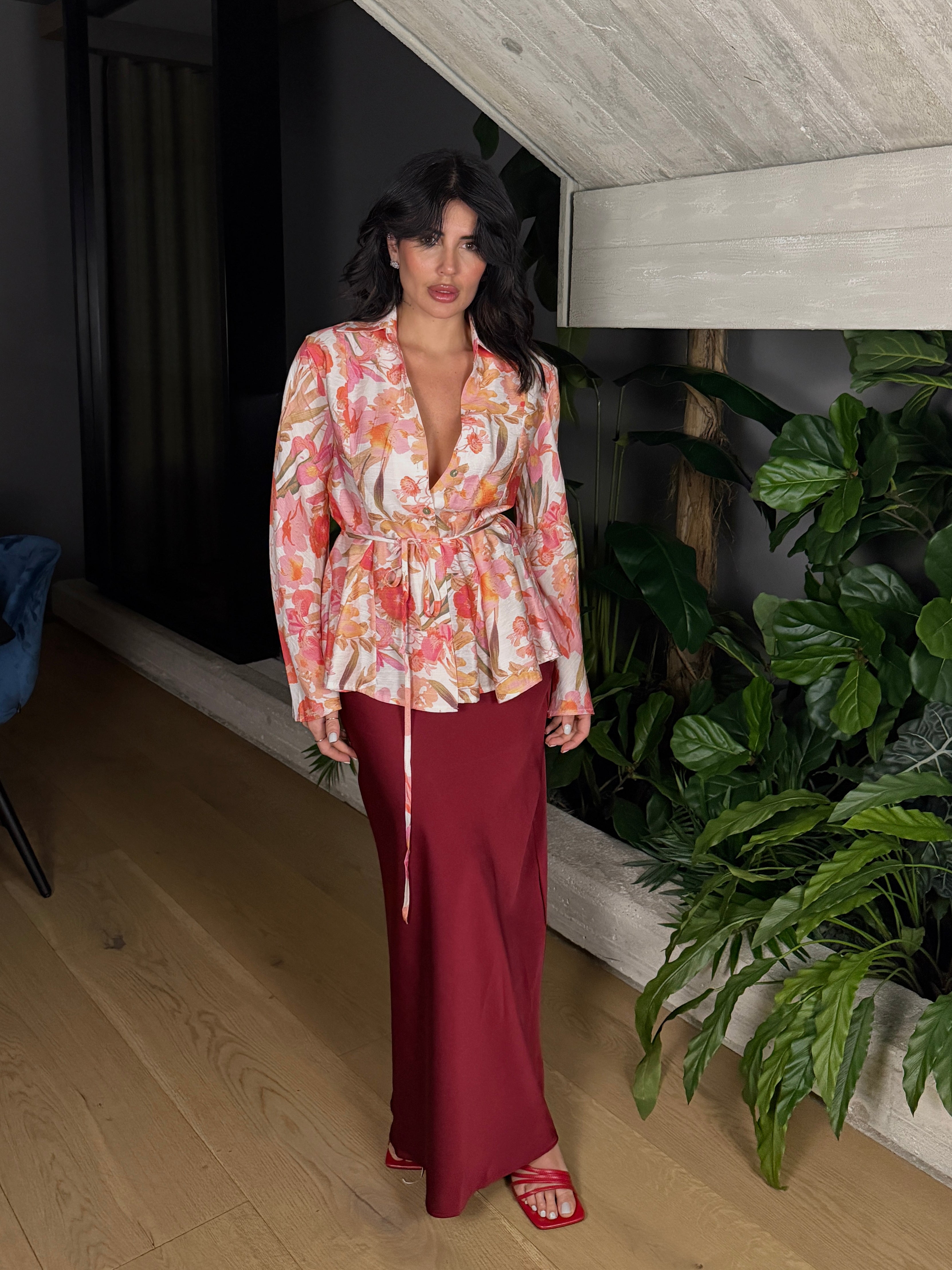 GONNA SATIN BORDEAUX