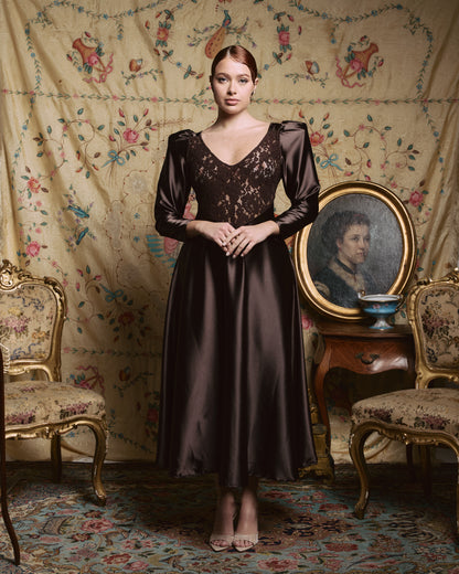 MIDI DRESS LUNEA MARRONE