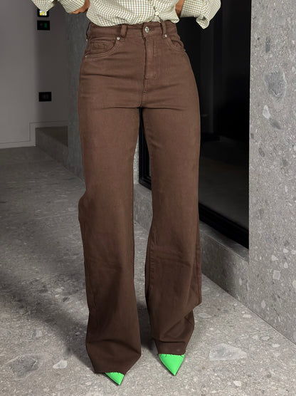 JEANS PALAZZO BROWN