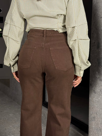 JEANS PALAZZO BROWN