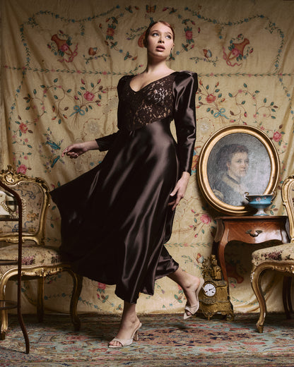 MIDI DRESS LUNEA MARRONE