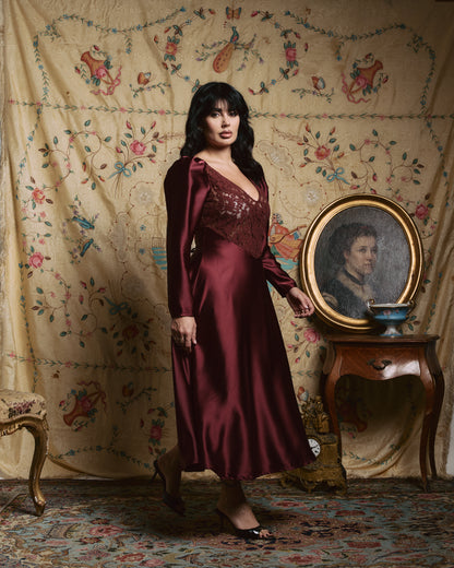 MIDI DRESS LUNÉA BORDEAUX