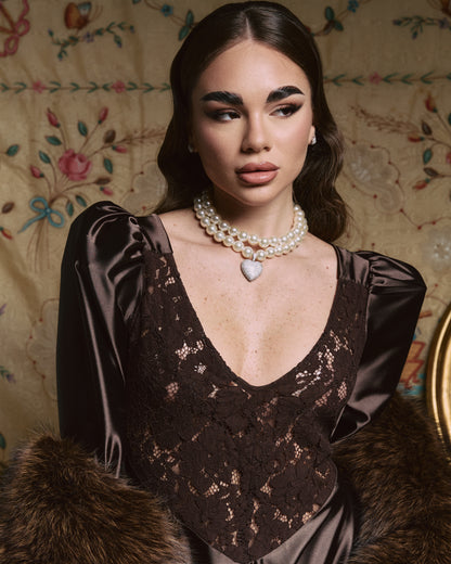 MIDI DRESS LUNEA MARRONE