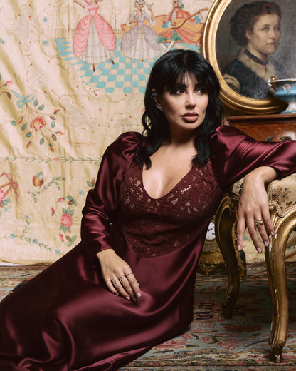MIDI DRESS LUNÉA BORDEAUX