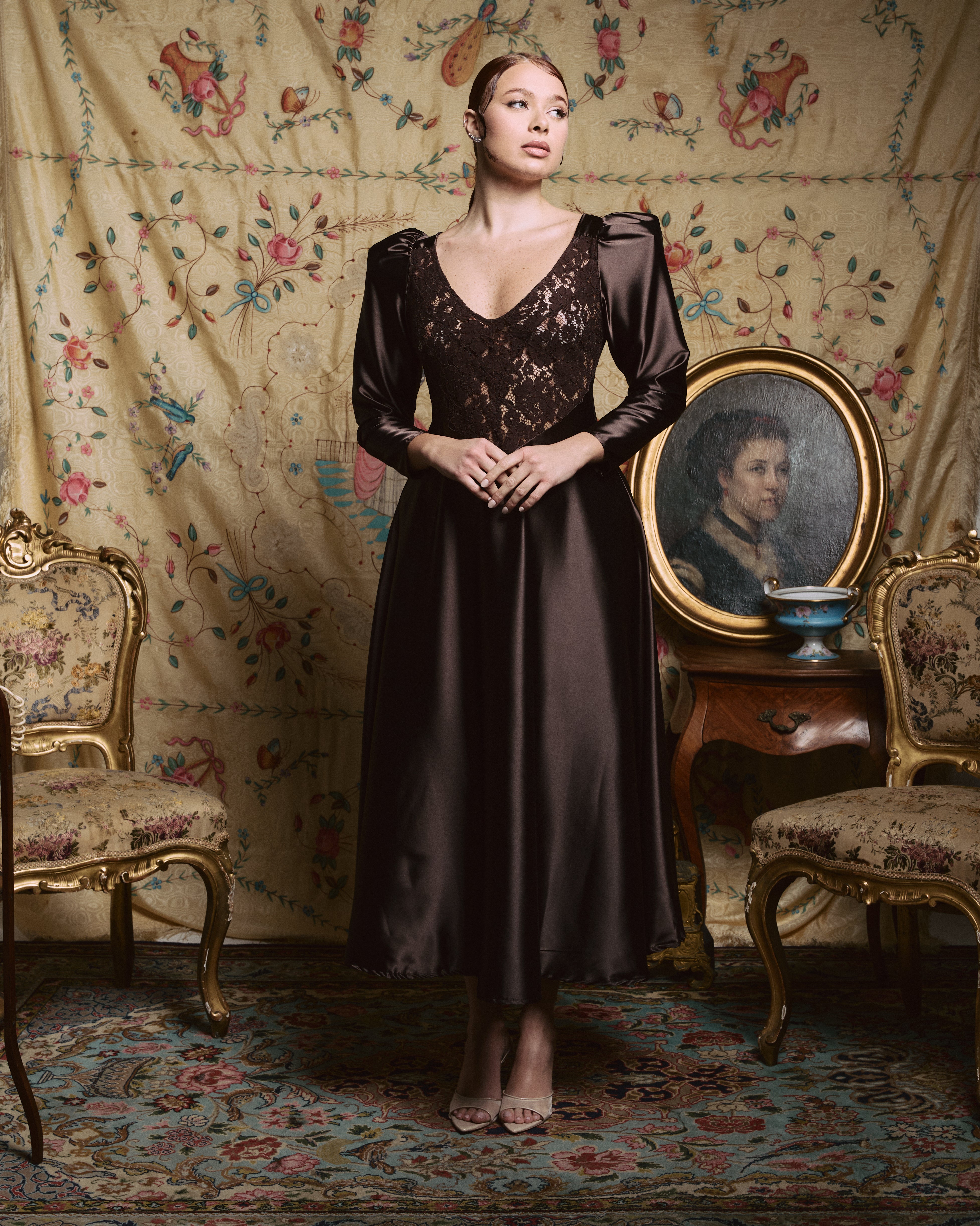 MIDI DRESS LUNEA MARRONE