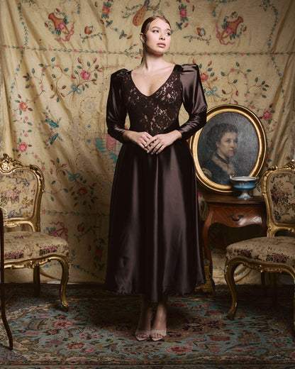 MIDI DRESS LUNEA MARRONE