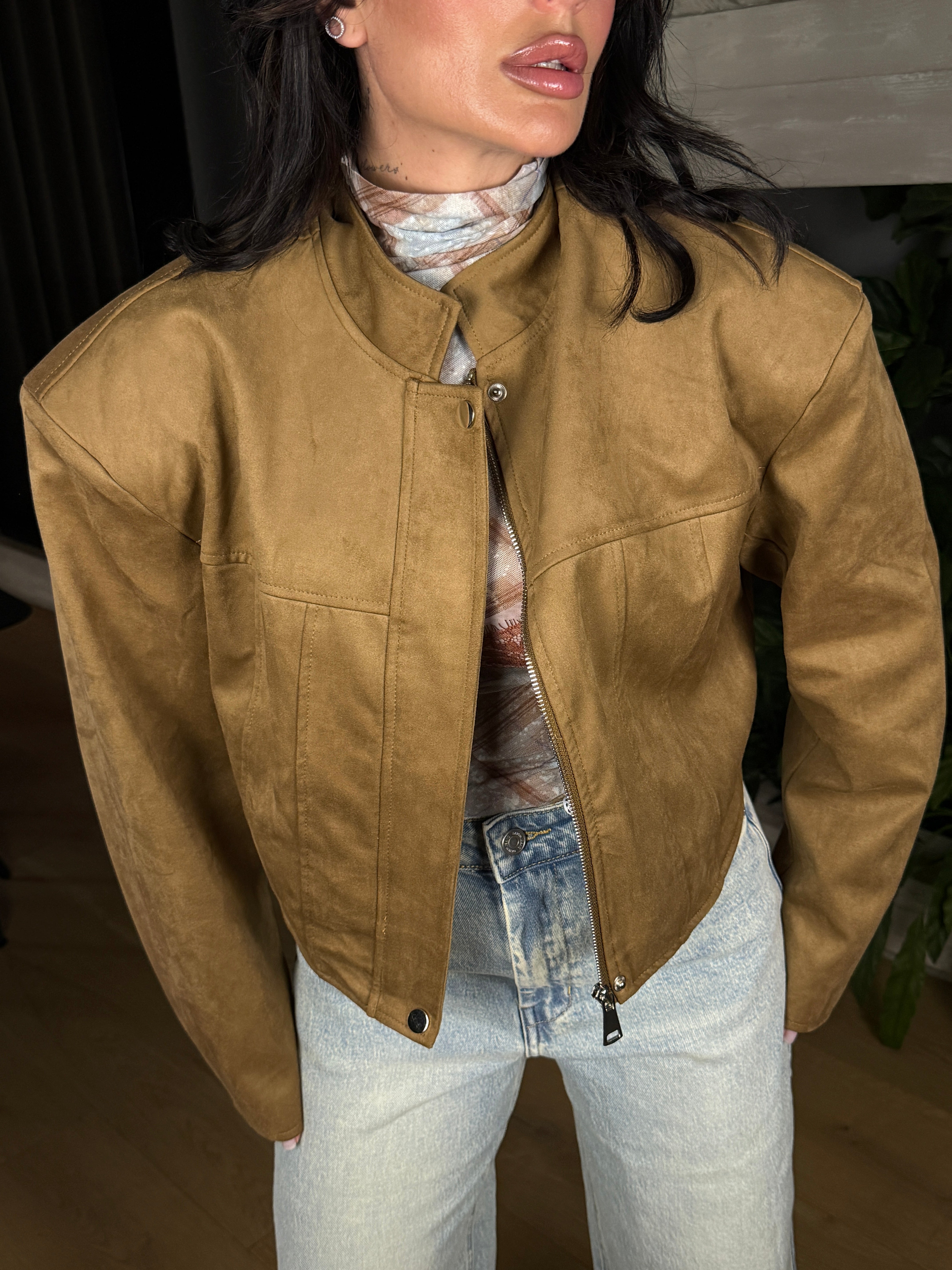 GIACCA BIKER IN SUEDE