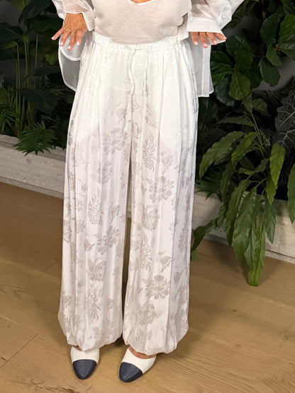 PANTALONE SATIN ROSES