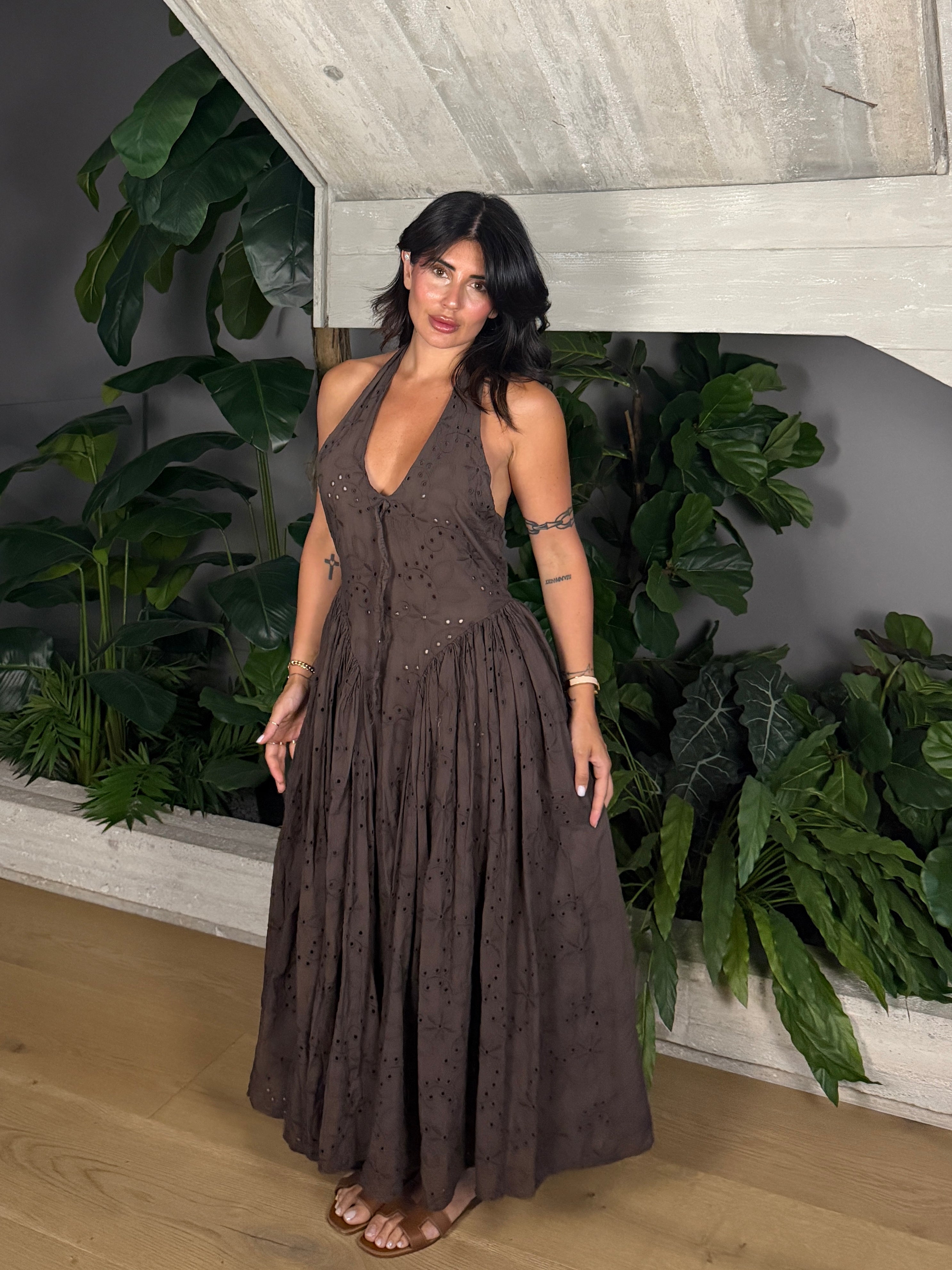 MIDI DRESS SAN GALLO BROWN