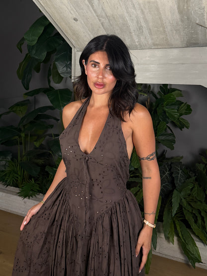MIDI DRESS SAN GALLO BROWN