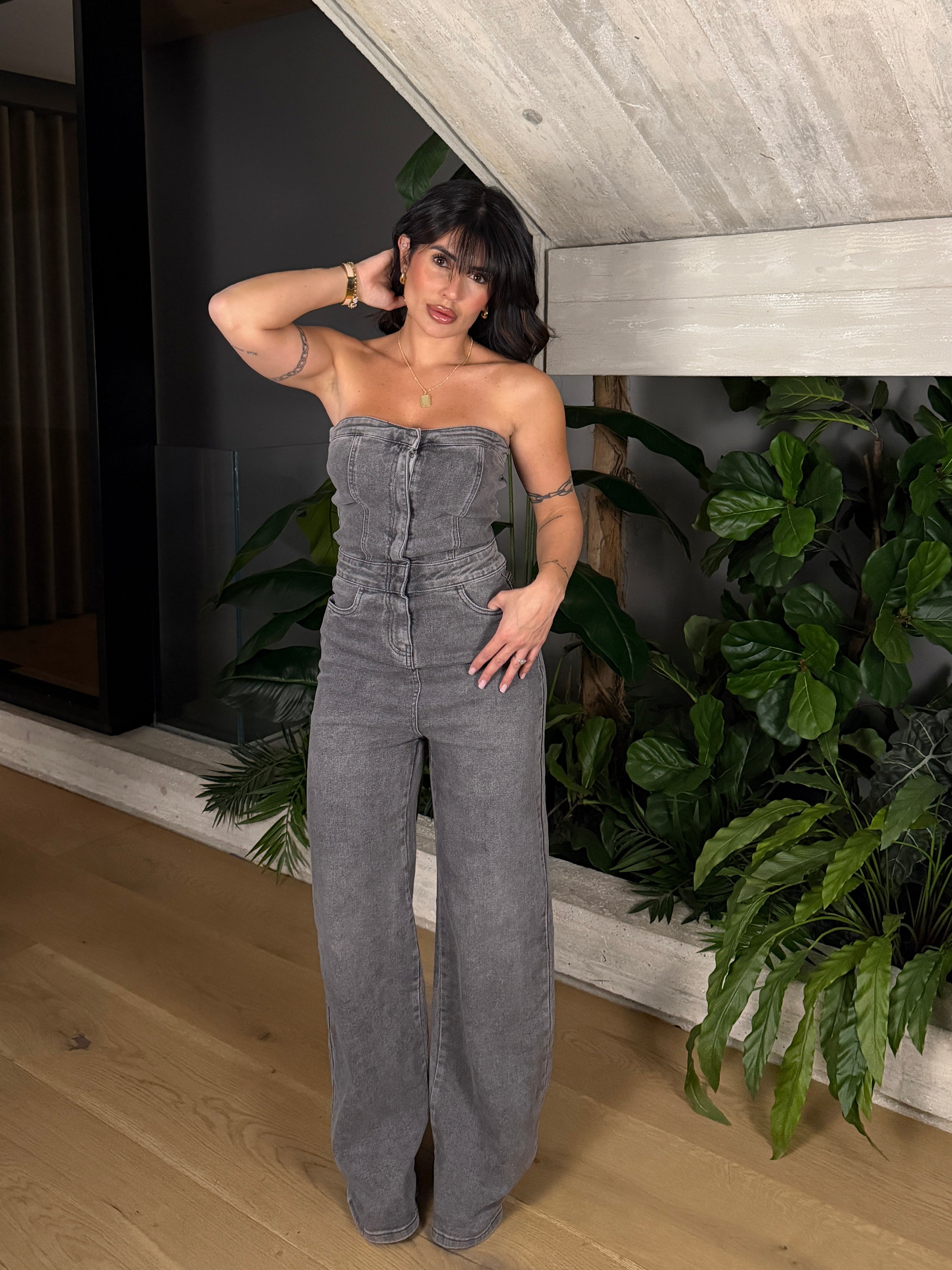 TUTA DENIM PUSHUP GREY