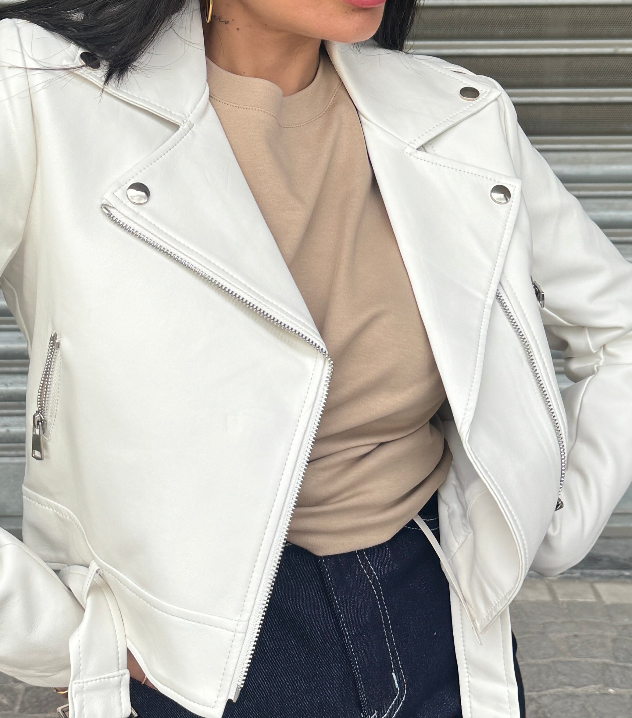 Chiodo Ecopelle Bianco