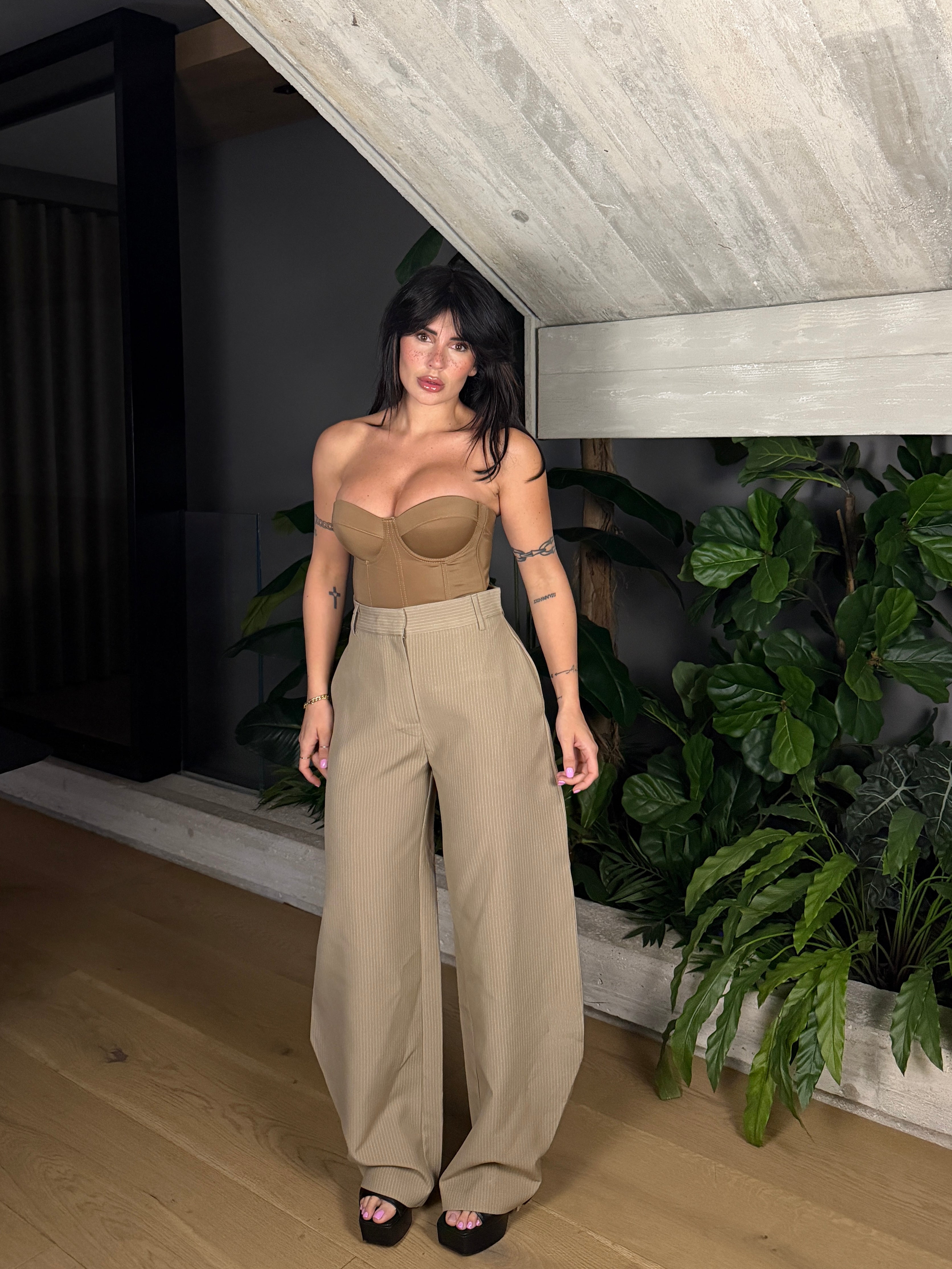 PANTALONE GESSATO BEIGE