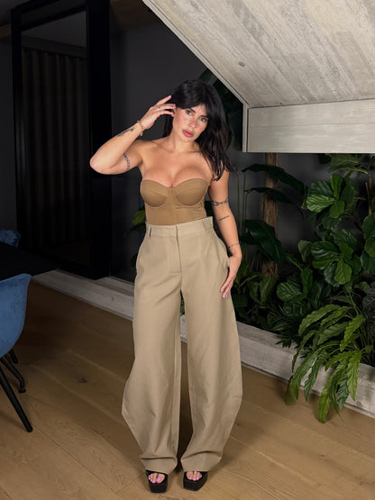 PANTALONE GESSATO BEIGE