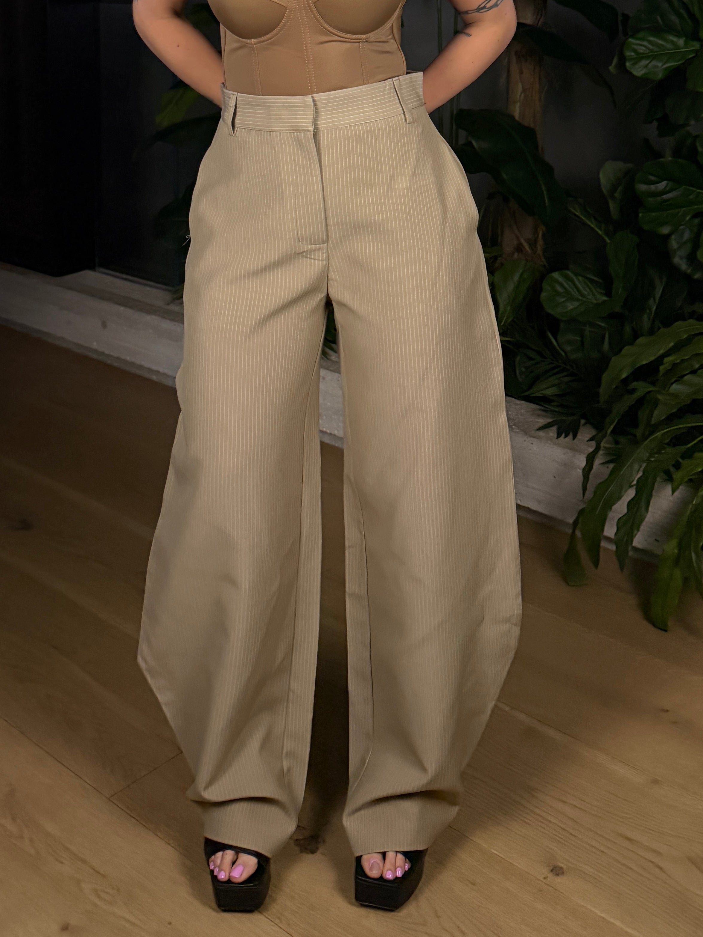 PANTALONE GESSATO BEIGE