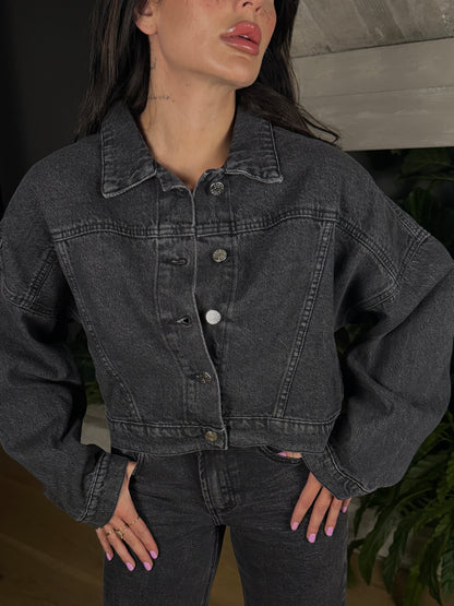 CAMICIA DENIM DARK GREY