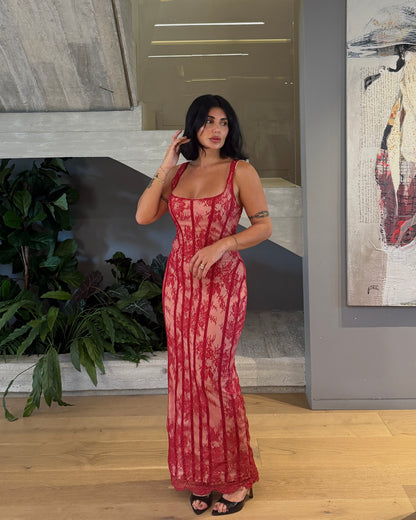 MIDI DRESS ROUGE