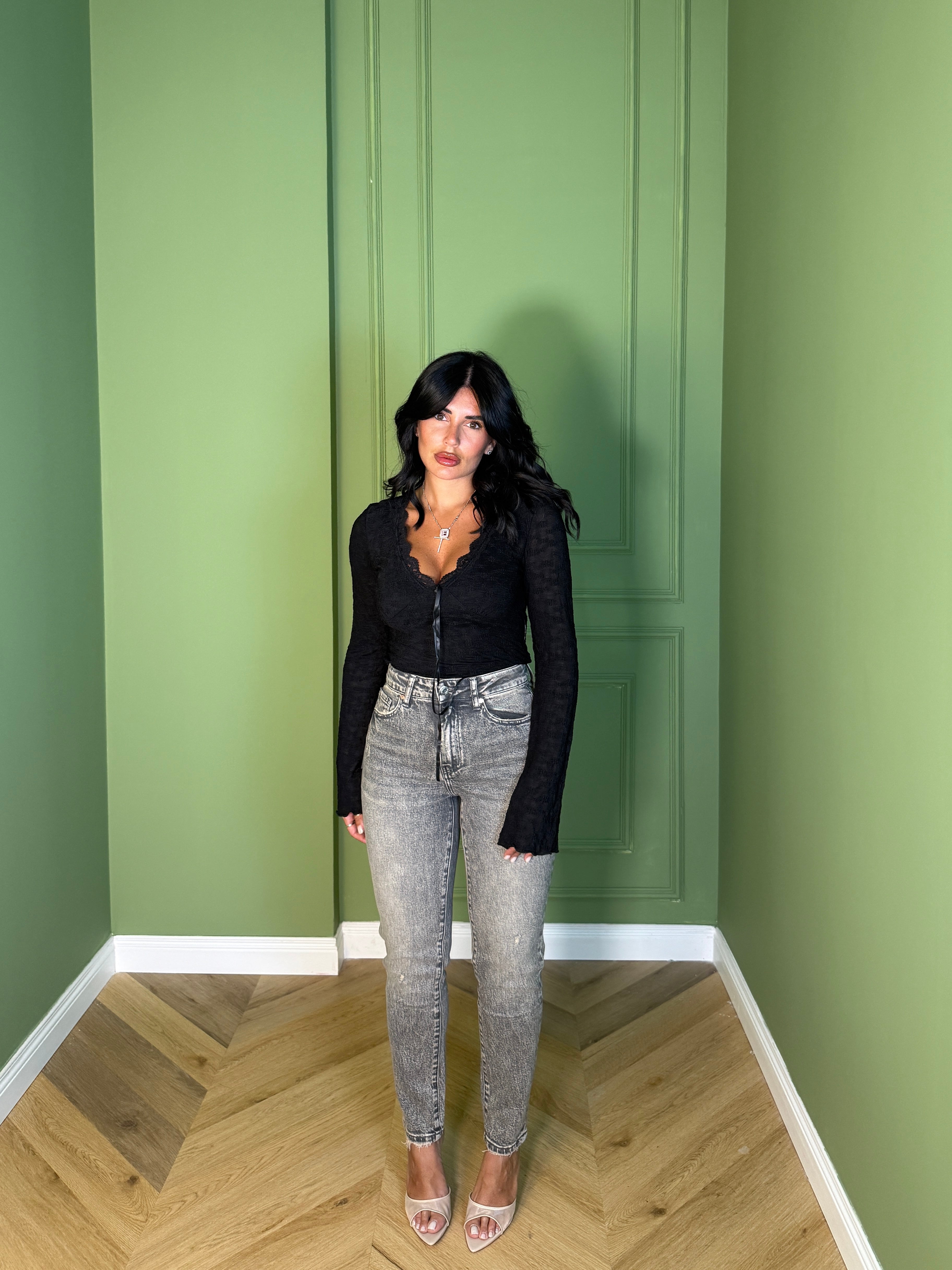 Jeans Momfit grigio