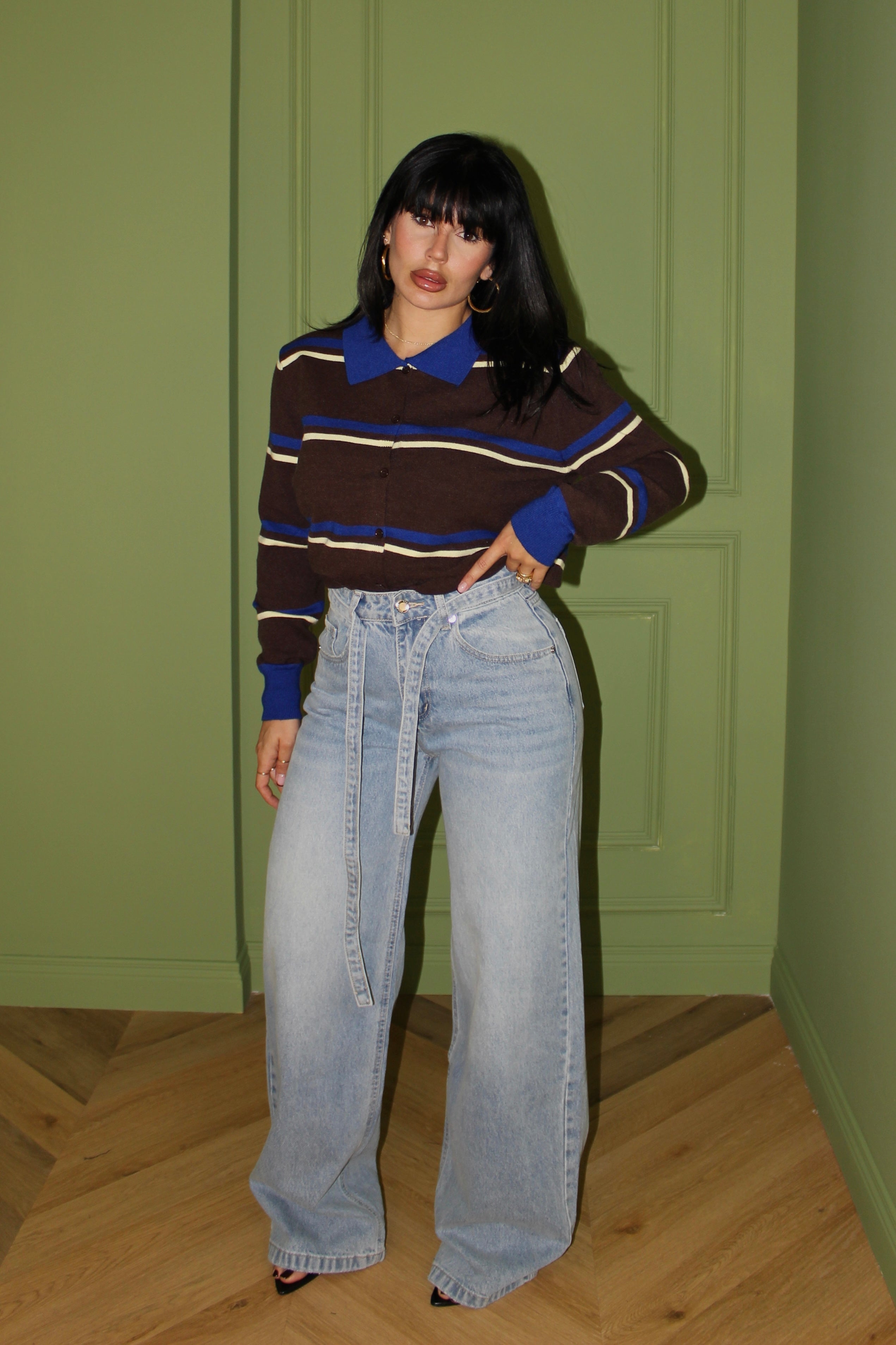 JEANS PALAZZO CON CINTA