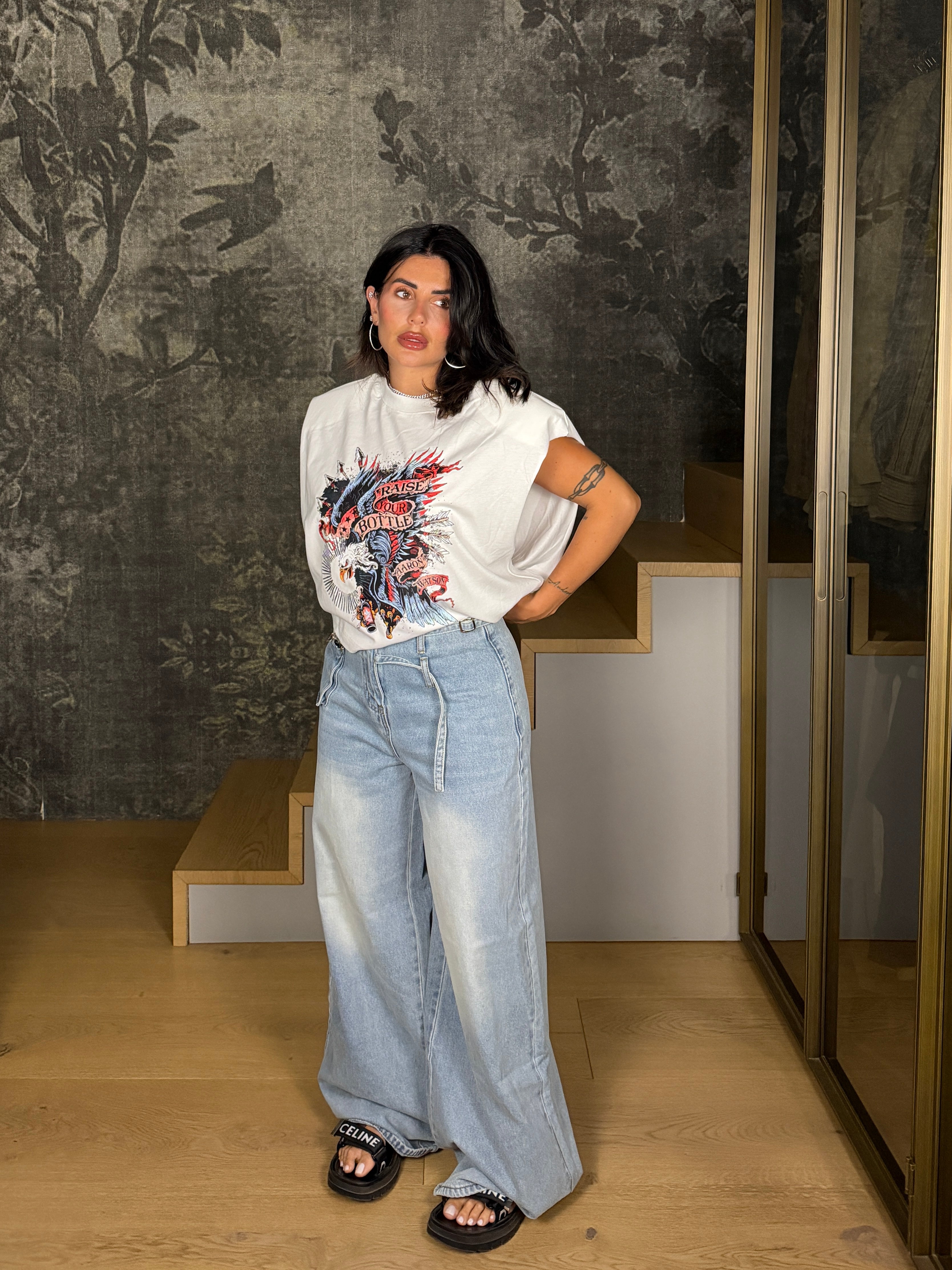JEANS PALAZZO TASCHE