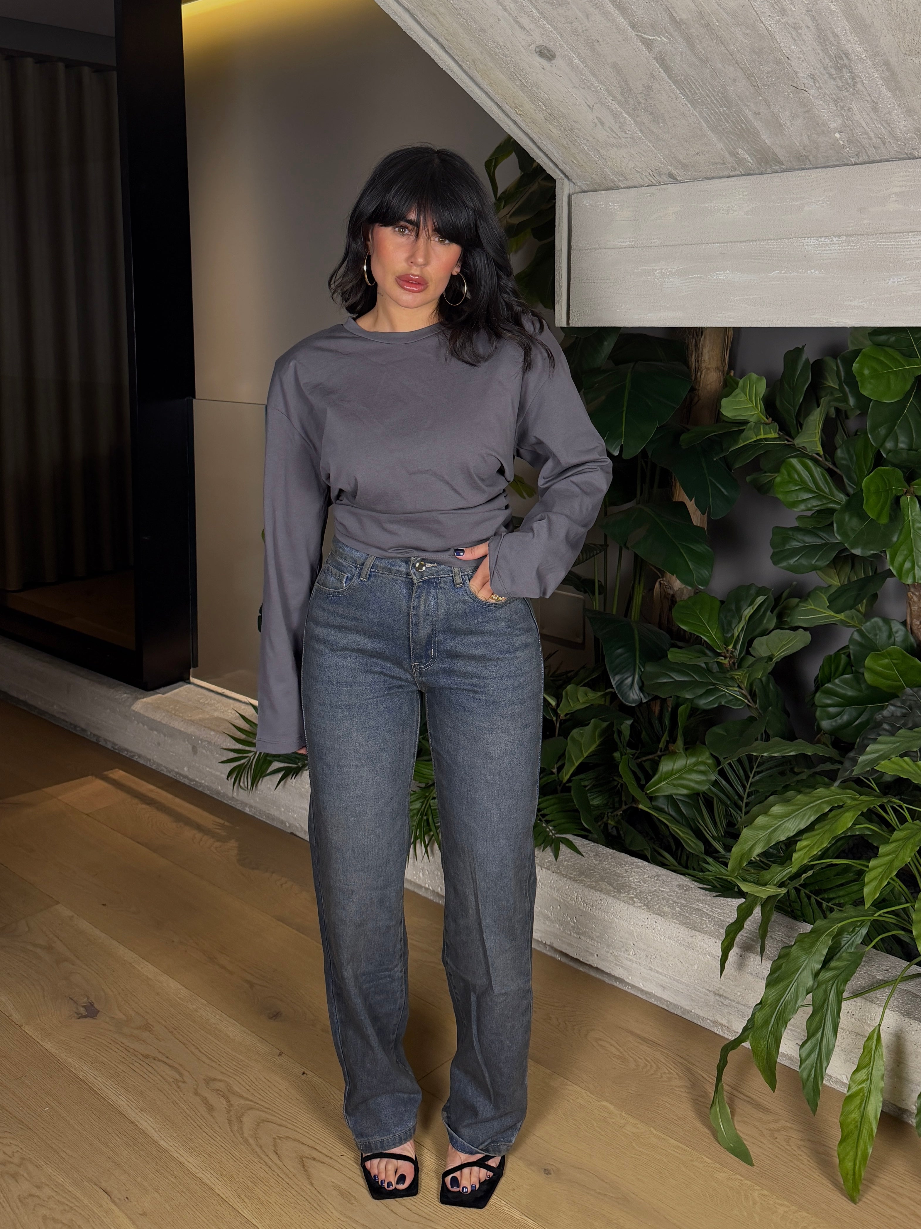 JEANS GAMBA DRITTA BLUE