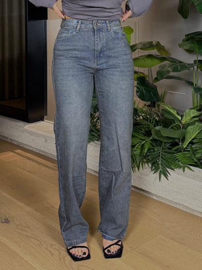 JEANS GAMBA DRITTA BLUE