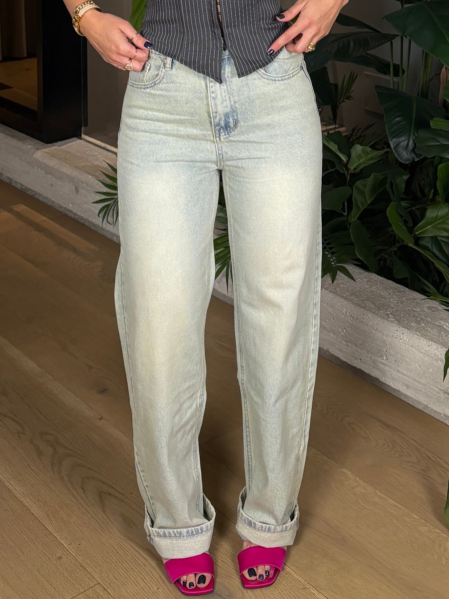 JEANS GAMBA DRITTA SABBIATO